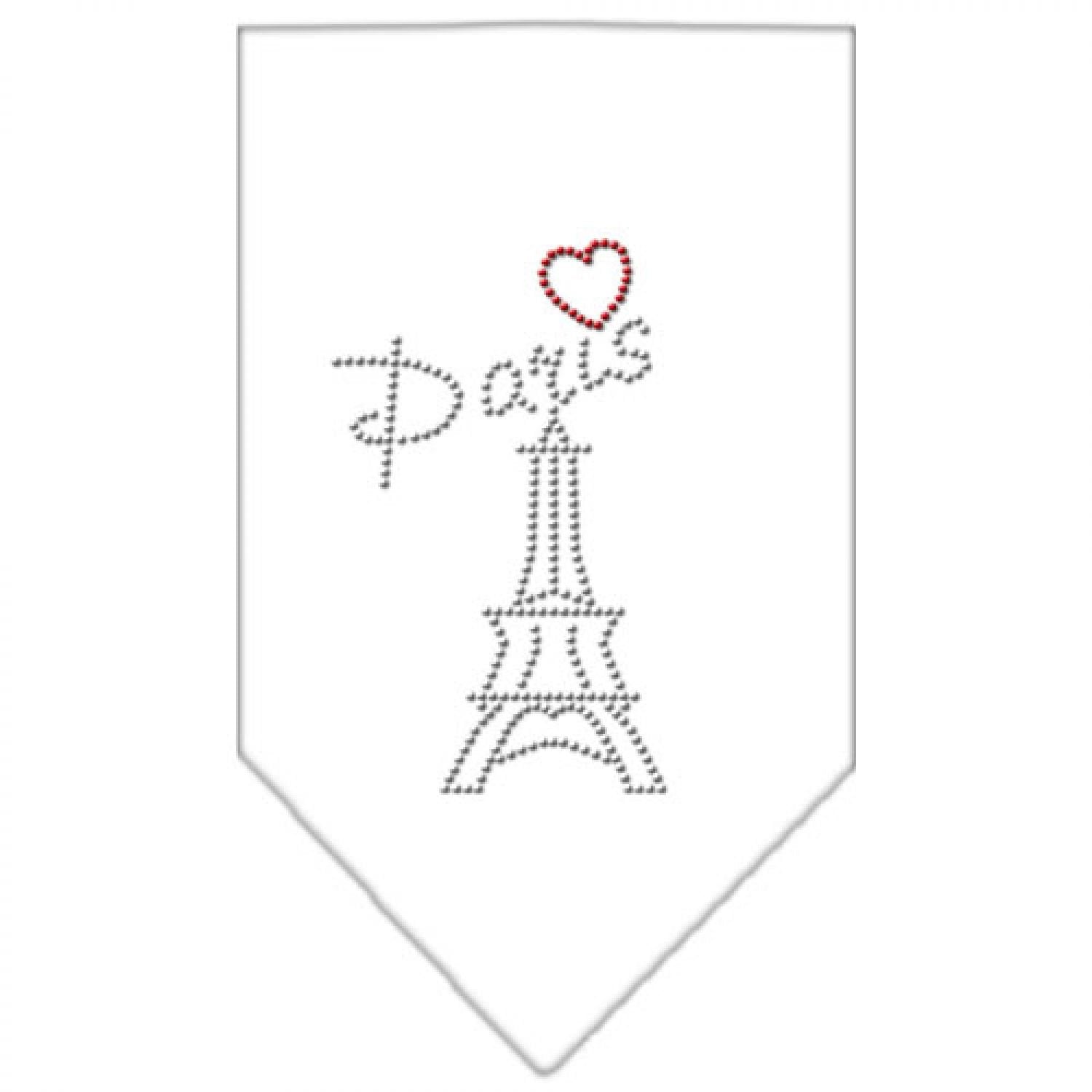 Mirage Pet Products Paris Rhinestone Bandana, Small, White