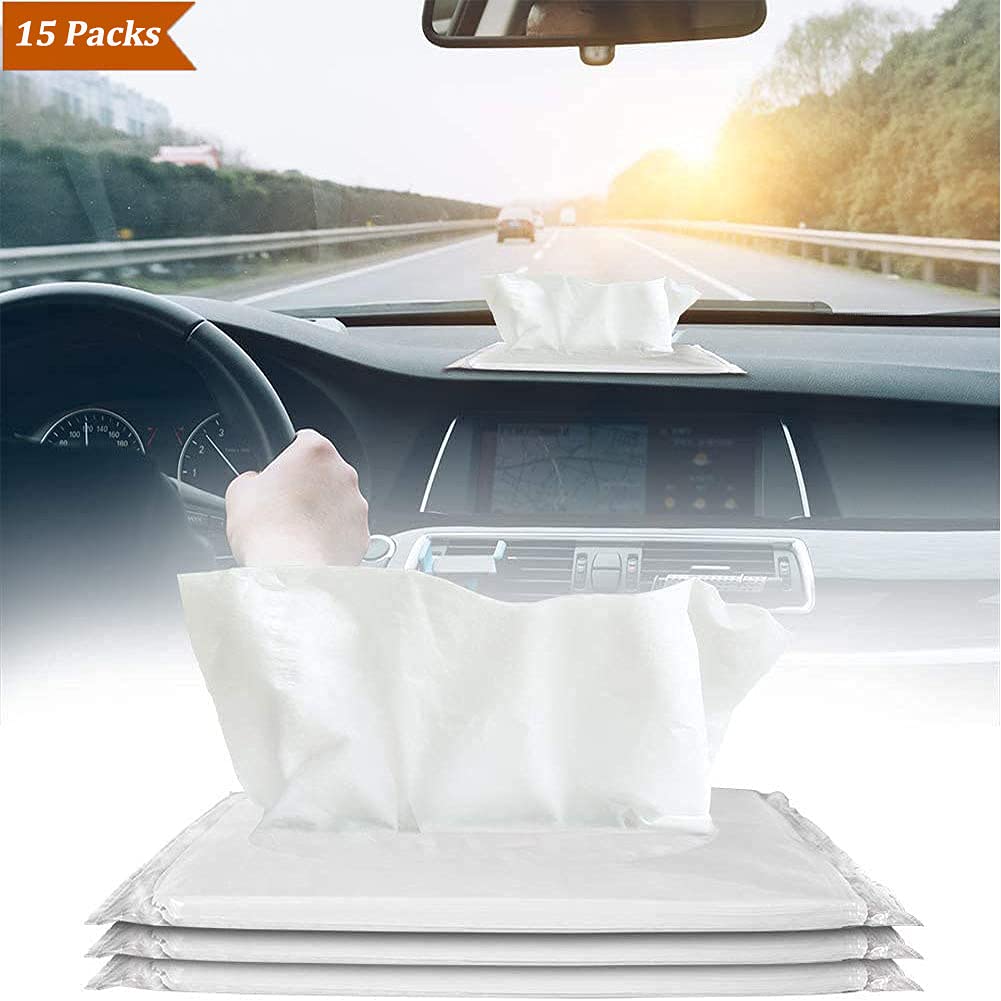 Car Tissue Refill, Tissues Travel Size Pack For Car Or Purse, 15 Packets, 450 Sheets, Soft And Comfortable