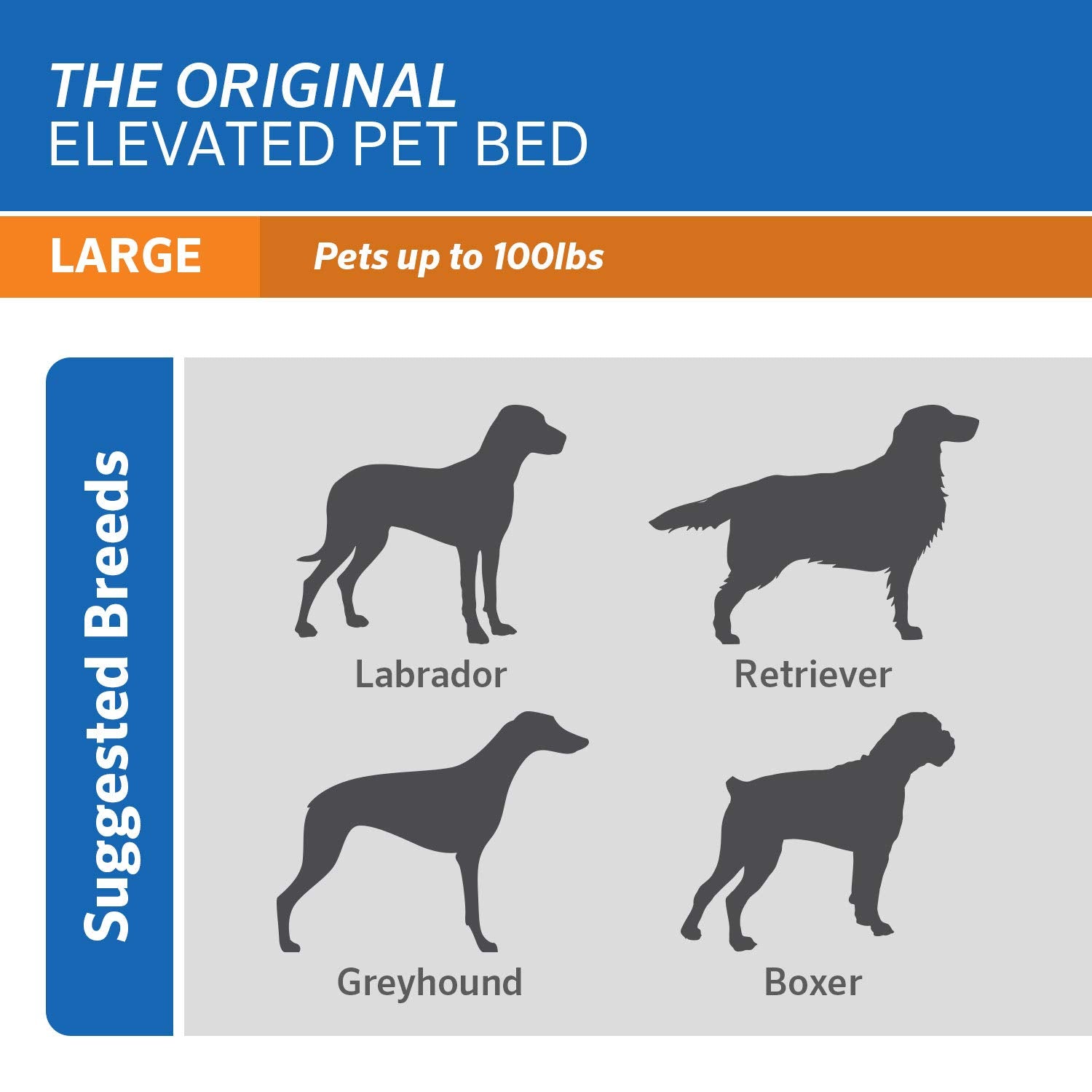 Coolaroo Original Pet Bed Replacement Cover - Large 43.5" x 31.5" - Grey - High Density Polyethylene (HDPE) - Model 458973