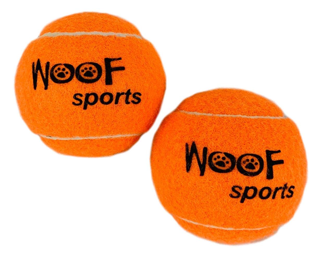 Woof Sports Dog Tennis Balls 12 Orange Tennis Balls For Dogs. Easy To Find! Includes Carrying Bag. Medium Size Balls Fits Standard Ball Launchers
