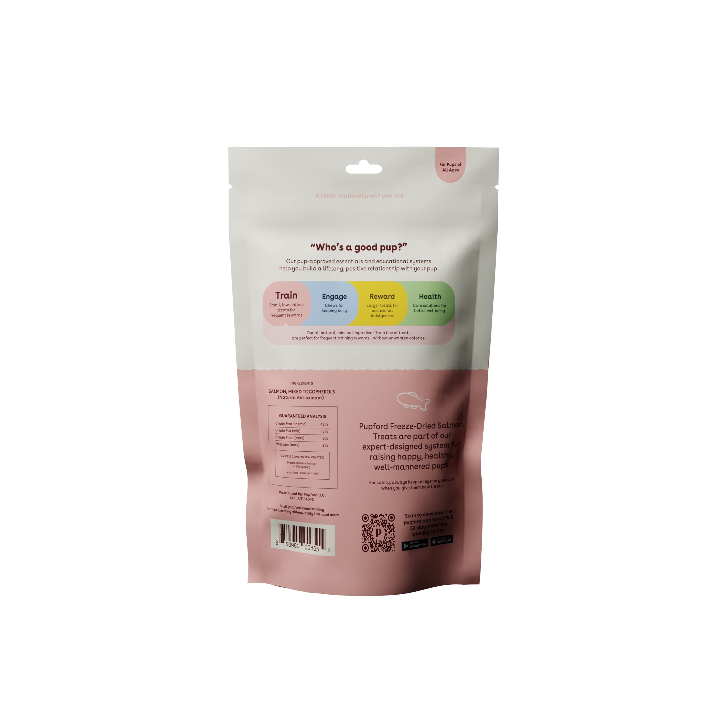 Pupford Freeze Dried Training Treats for Dogs & Puppies, 1400+ Two Ingredient Bites (Salmon, 4 oz, 3 Pack)