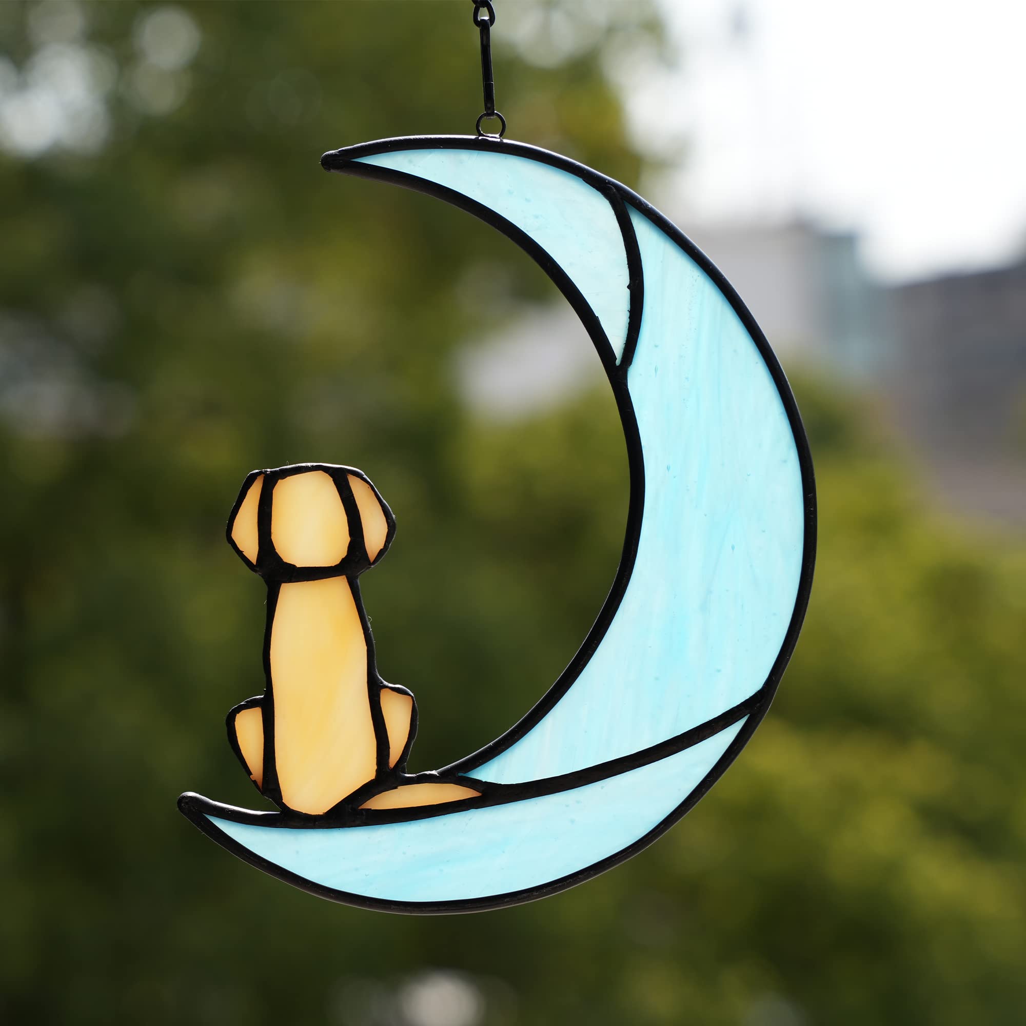 Boxcasa Dog Memorial Gifts For Stained Glass Window Hanging,Suncatcher For Window,Sympathy Gifts For Dog Lovers,Loss Of Pet Symp