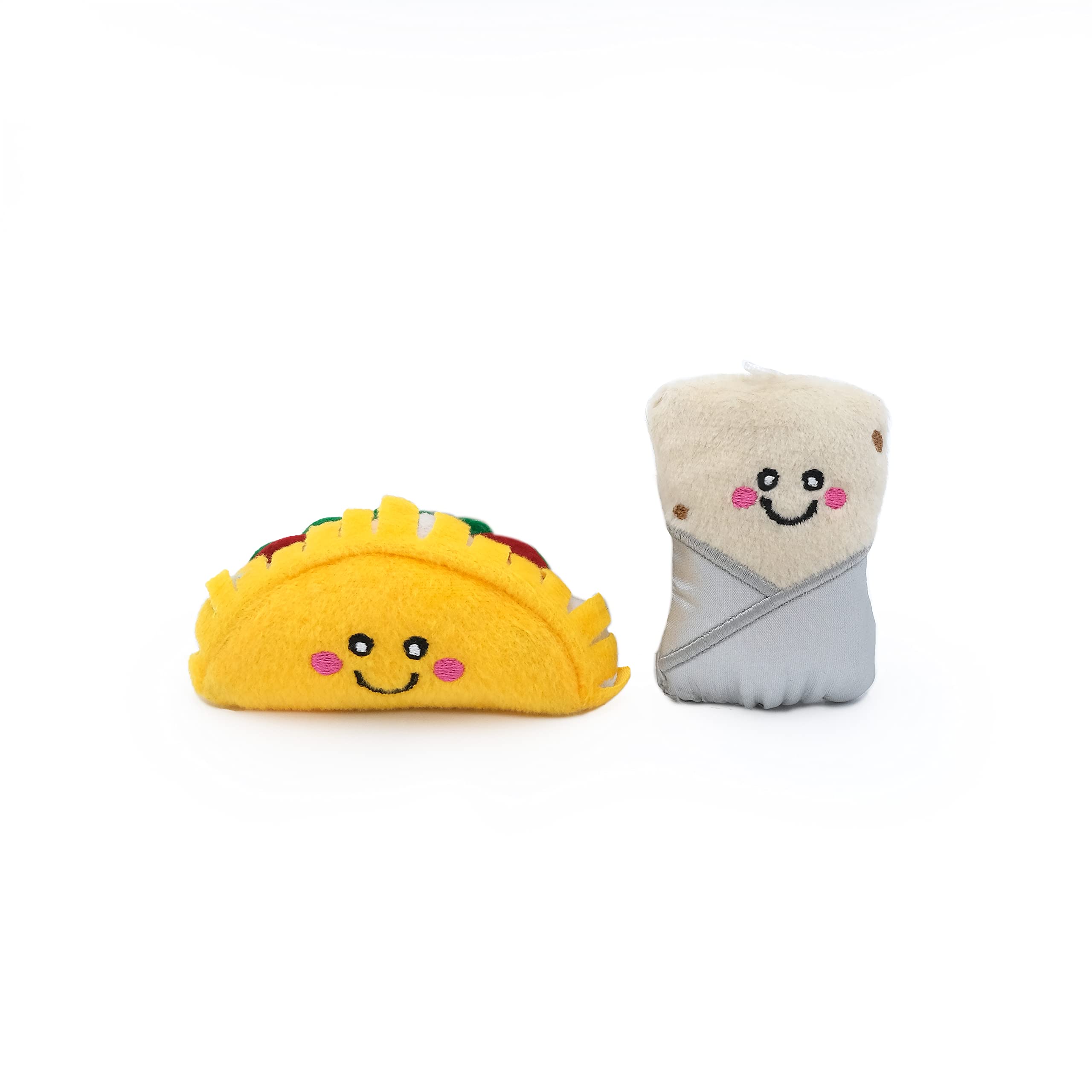 Zippyclaws Nomnomz - Taco & Burrito Catnip Toy, Cute Cat Toys For Kittens & Indoor Cats, Funny Plush Cat Toy Gifts, Small Novelty Kitty Toys For Bored Cats