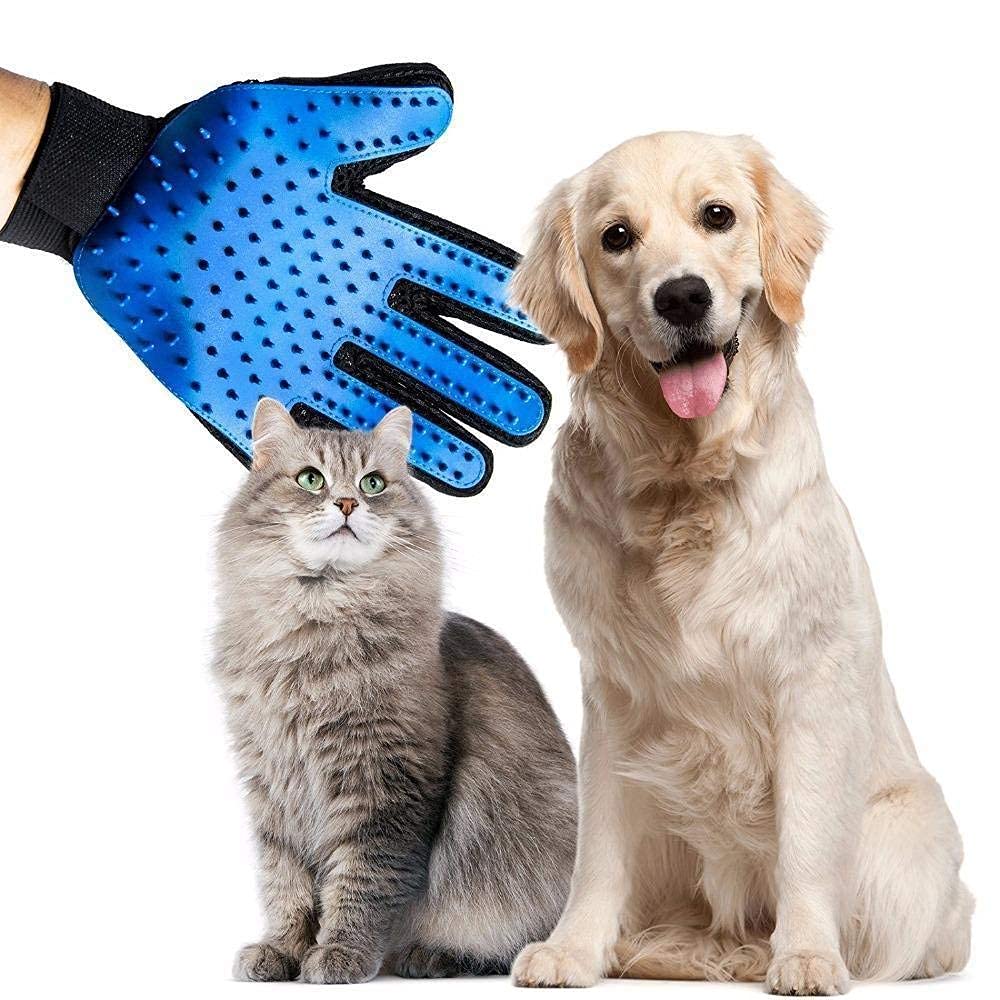 Pashandoz Slicker Brush Pet Grooming Glove For Dogs And Cats Shedding Small Medium Large Breeds (Blue) Pet Hair Remover GloveMa
