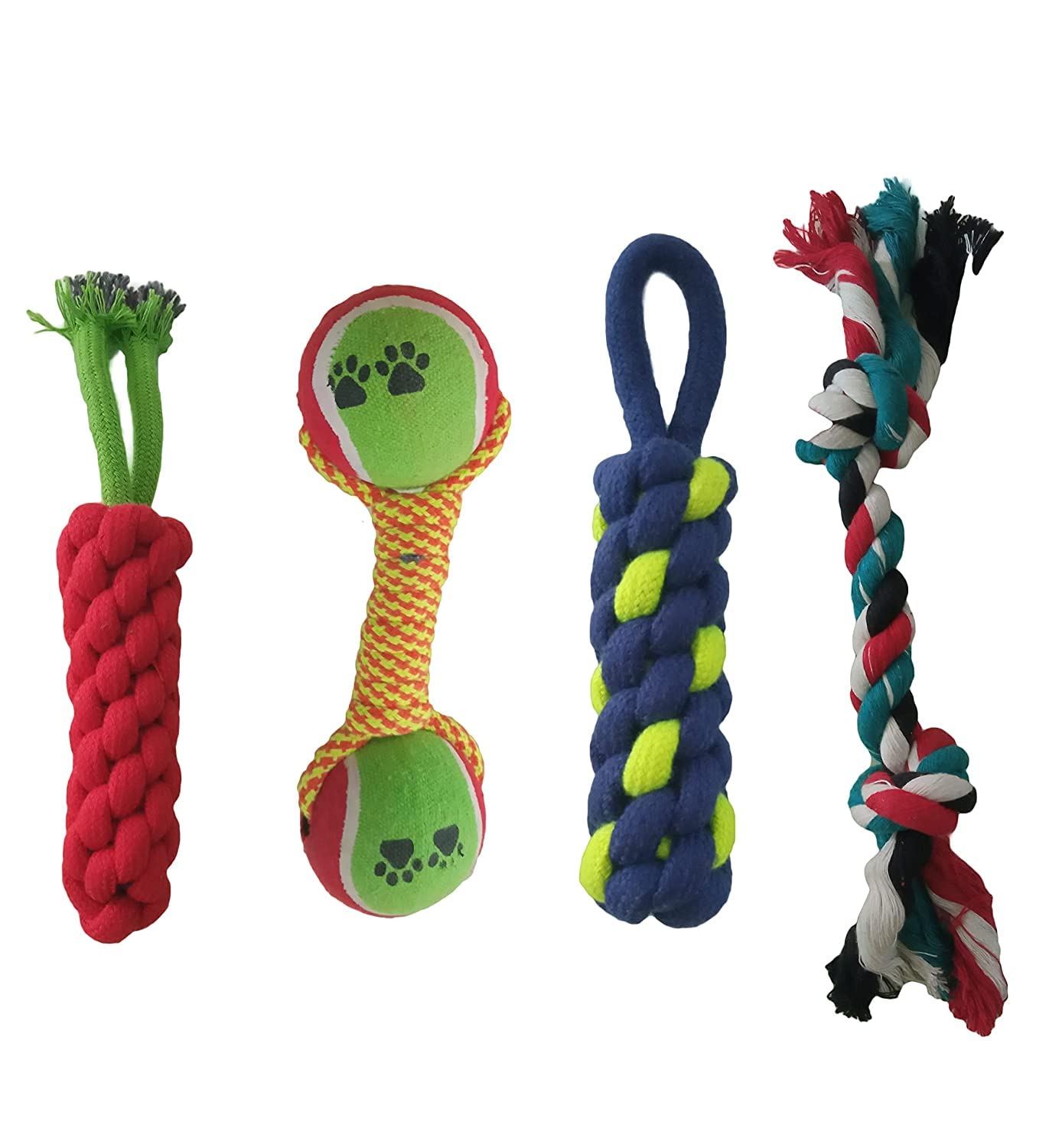 Psk Pet Mart Puppy Chew Teething Rope Toys Set Of 4 Durable Cotton Dog Toys For Playing And Teeth Cleaning Training Toy Toys