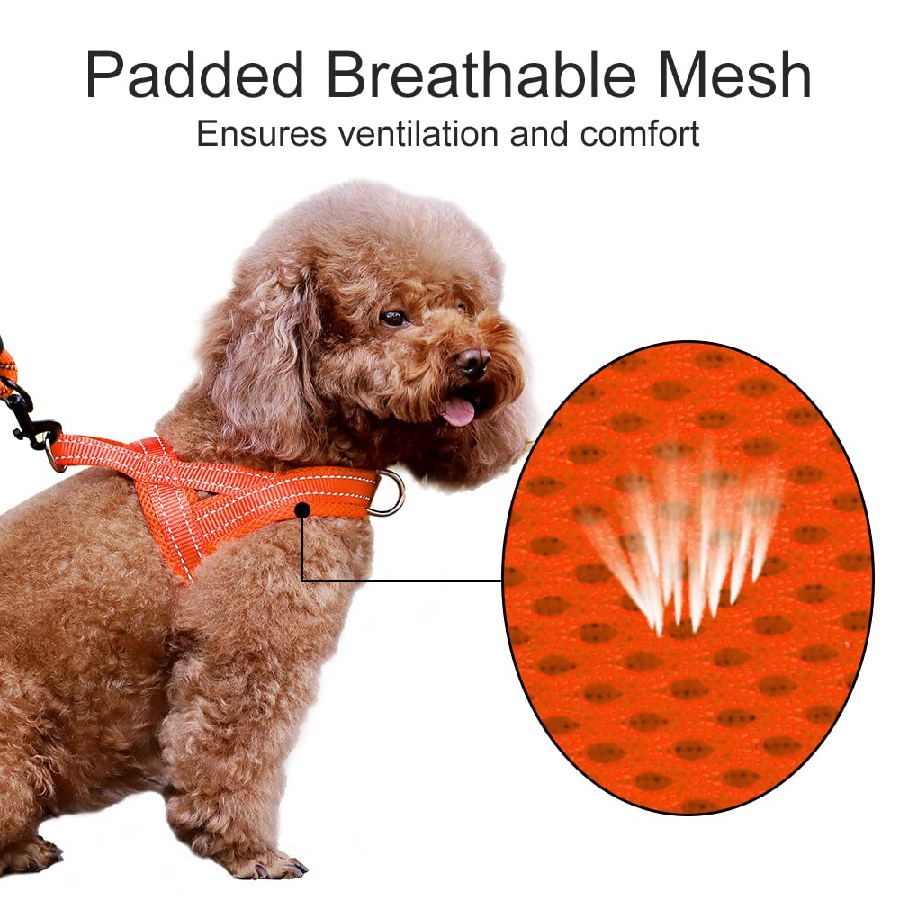 Plutus Pet No Pull Dog Harness With Breathable Mesh Padded, Adjustable Reflective Escape Proof Dog Harness, Quick Fit Dog Vest Harness For Small Medium Large Dogs(Xl, Orange)