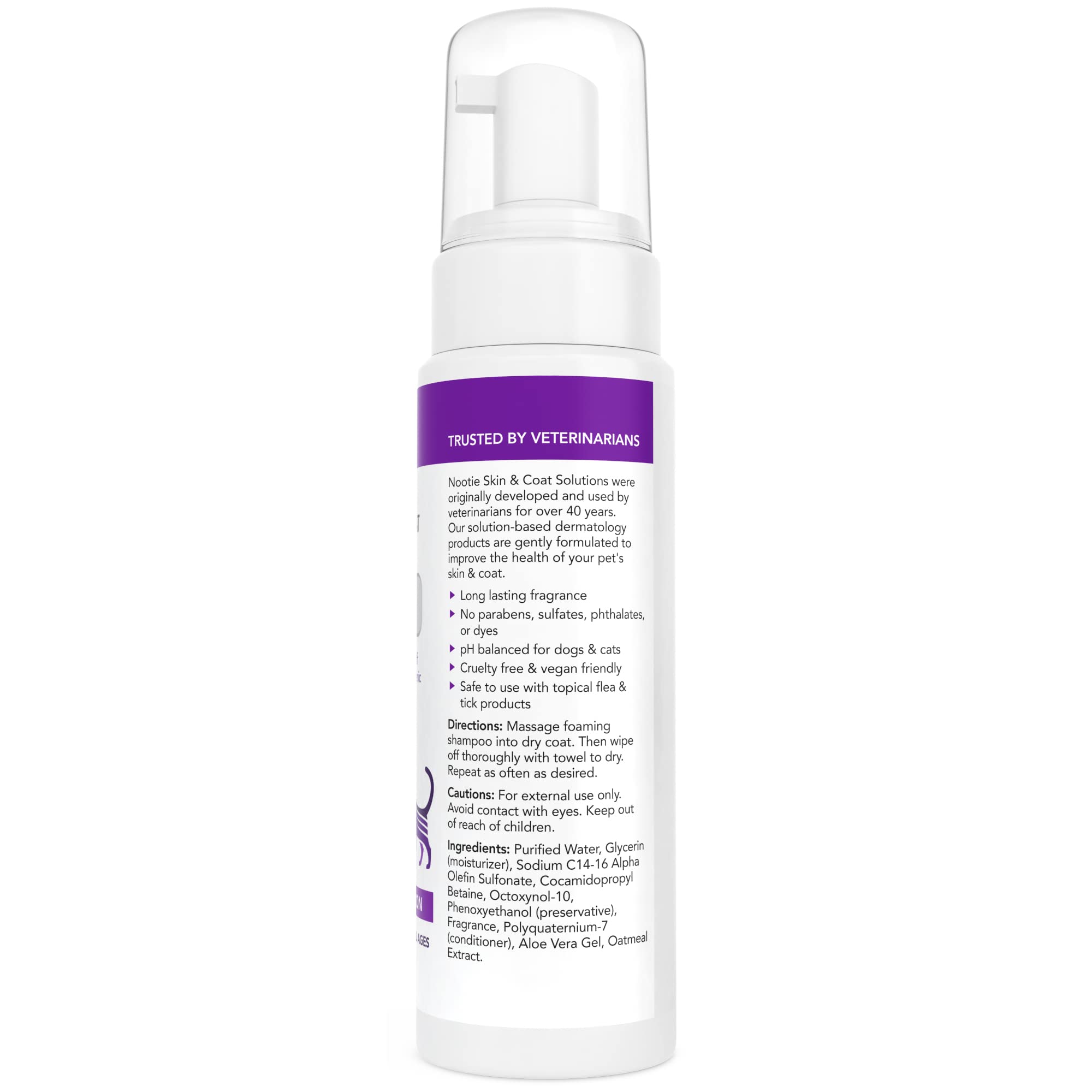 Nootie Foaming Waterless Shampoo for Dogs and Cats, 7-Ounce, Soft Lily Passion