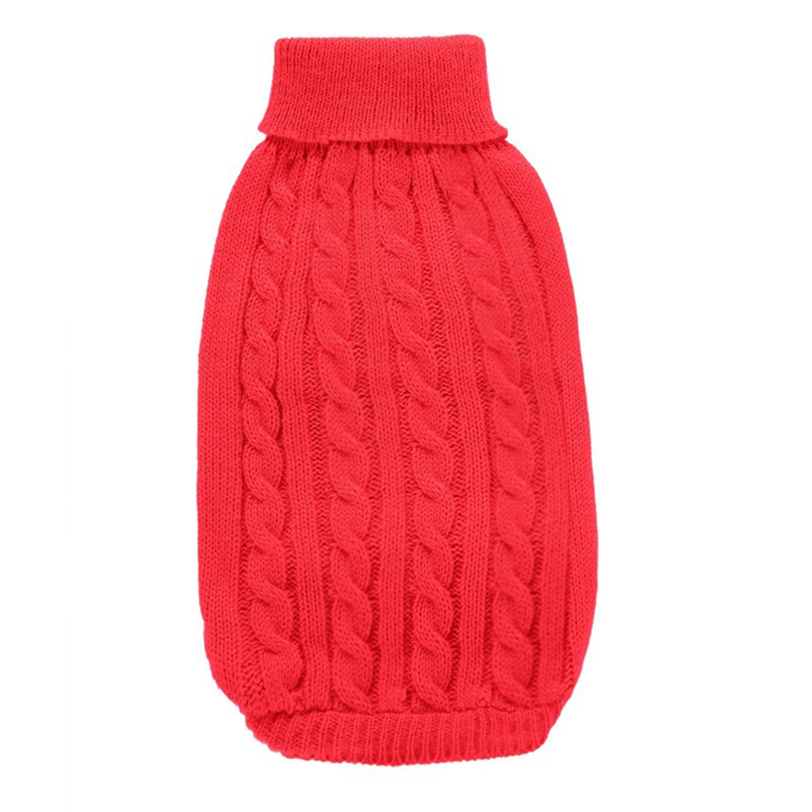 Chborchicen Small Dog Sweaters Knitted Pet Cat Sweater Warm Dog Sweatshirt Dog Winter Clothes Kitten Puppy Sweater (Medium,Red)