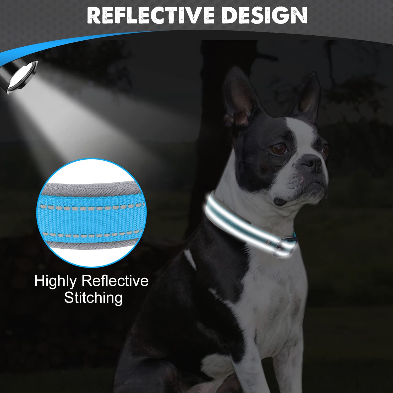 Joytale Dog Collar For Medium Dogs, Neoprene Padded And Adjustable, Reflective Wide Heavy Duty Pet Collars With Durable Metal Be