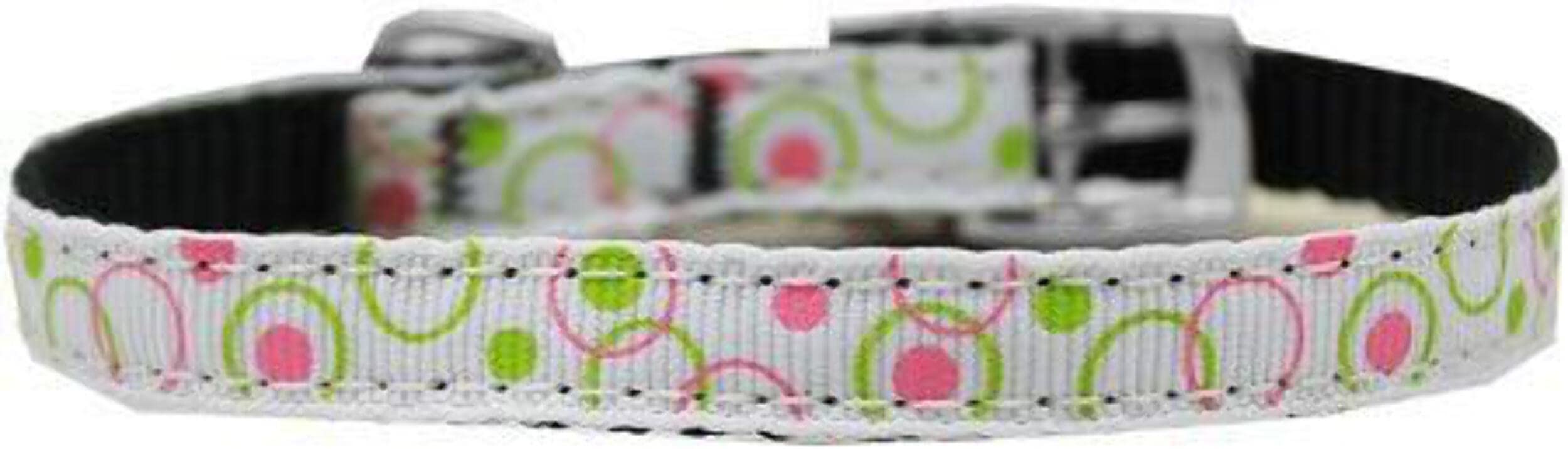 Mirage Pet Products Retro 3/8" Nylon Dog Collar with Classic Buckle, Size 12, Lavender
