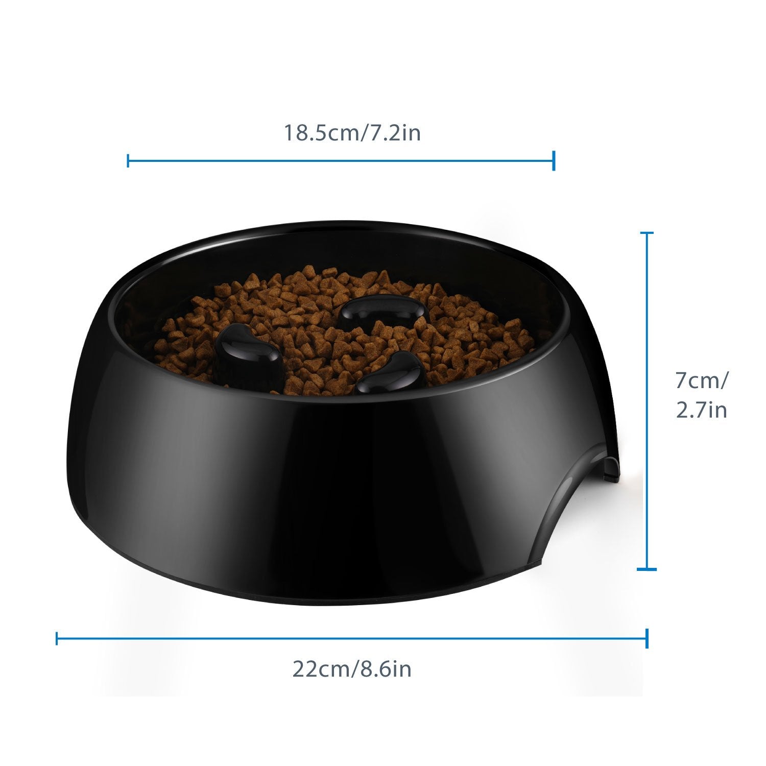 Flexzion Slow Feed Dog Bowl - Anti-Slip Slip Resistant Base Pet Animal Puppy Feeder Food Water Container Holder Dish Storage Ant