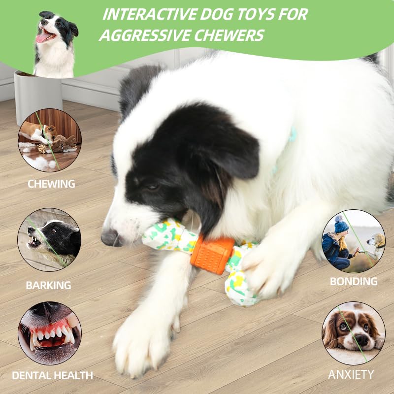 Generic Dog Chew Toy, Biodegradable Two Kinds Of Chewing Intensity Camouflage Color Dog Toy For Aggressive Chewers, Indestructib