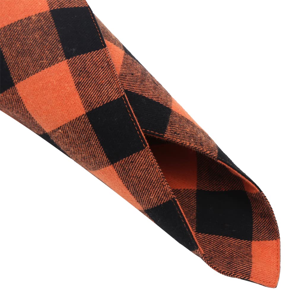 Fall Dog Bandana Autumn Thanksgiving Halloween Plaid Reversible Triangle Bibs Scarf Accessories For Dogs Pets