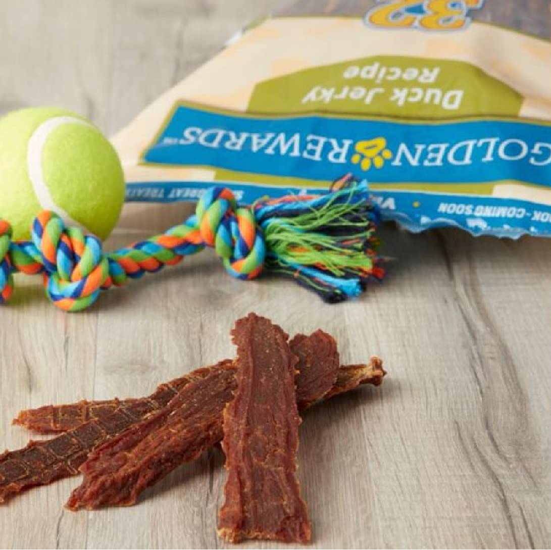 Golden Rewards Duck Jerky Dog Treats, 32 oz - Natural Dog Treats, 2 lb Pack