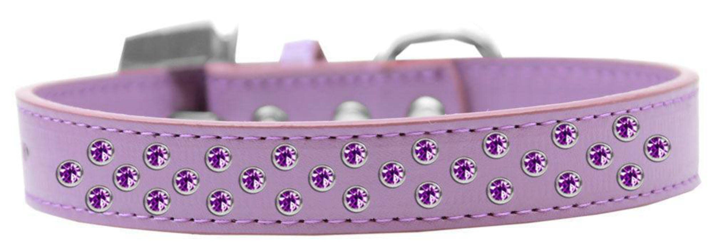 Mirage Pet Products Sprinkles Dog Collar with Purple Crystals, Size 20, Light Pink