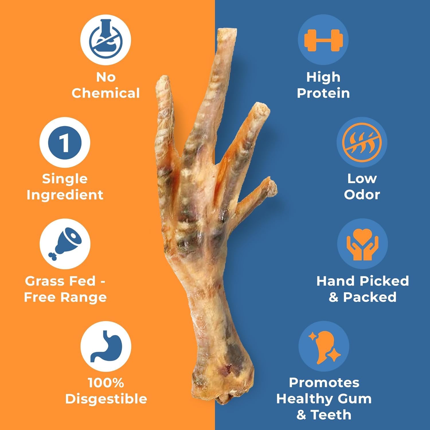 K9warehouse - Chicken Feet for Dogs - All Natural, Nutritious Dog Treat - Healthy, Dried, Dehydrated Chicken Feet Treats for Dog