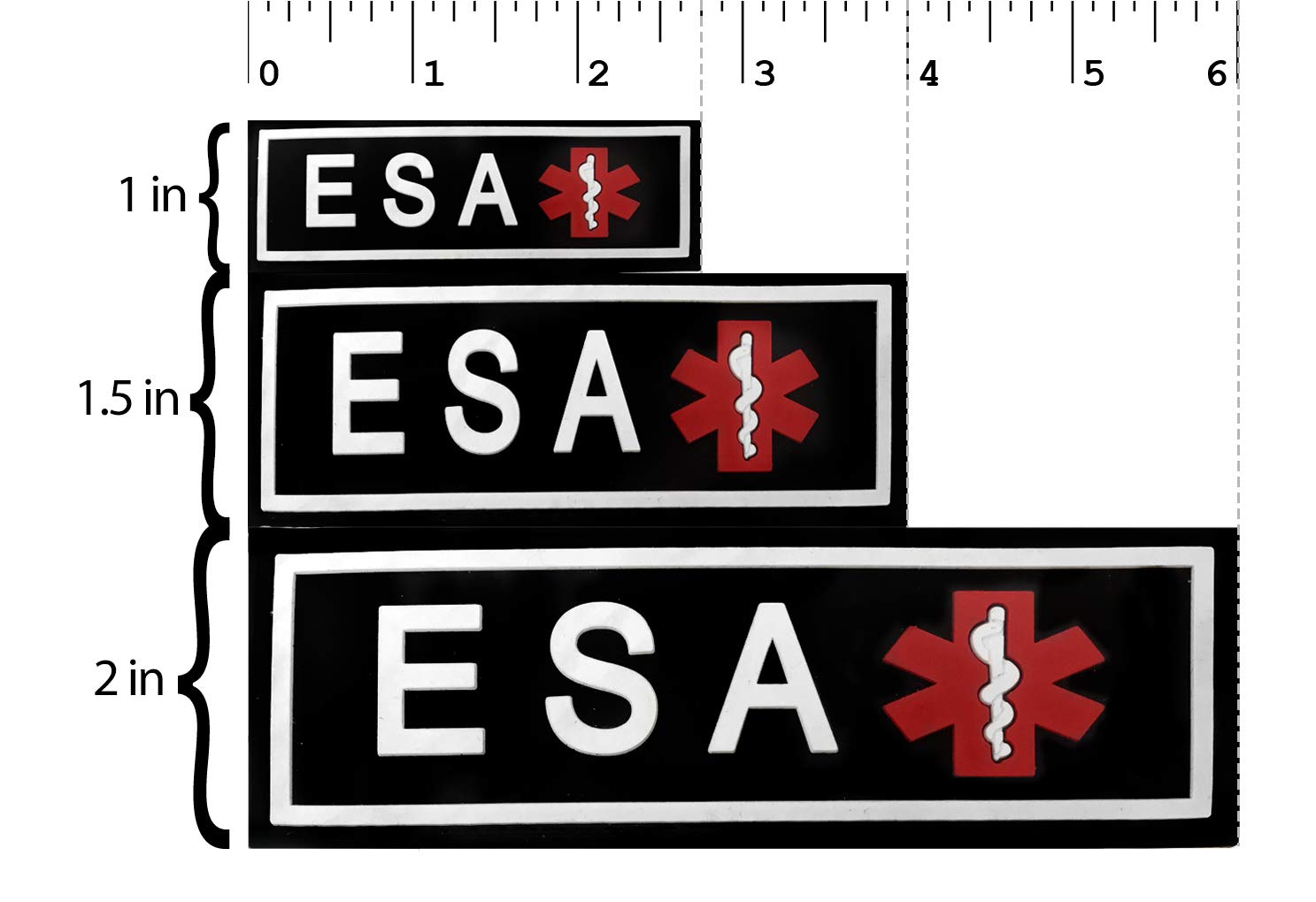 Dogline Emotional Support Animal Patch For Dog Harness And Vest Esa Removable 3D Rubber Patches Hook Backing For Small Or Large