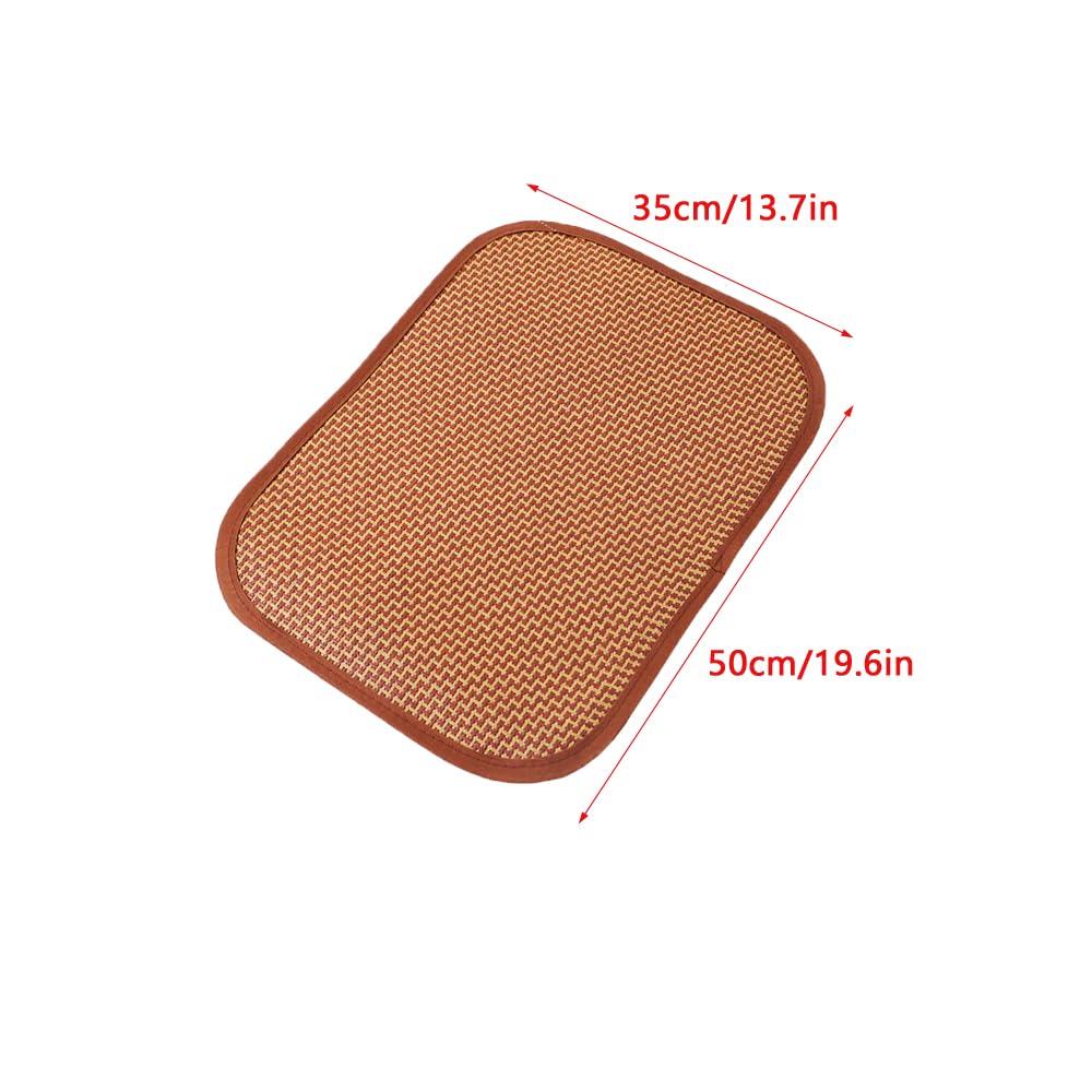 Utysty 2 Pack Cat Cooling Mat Self Cool Pad Seats Summer Bamboo Rattan Woven Sleeping Rest Mats For Pets Puppy Dog Kitty Kennels