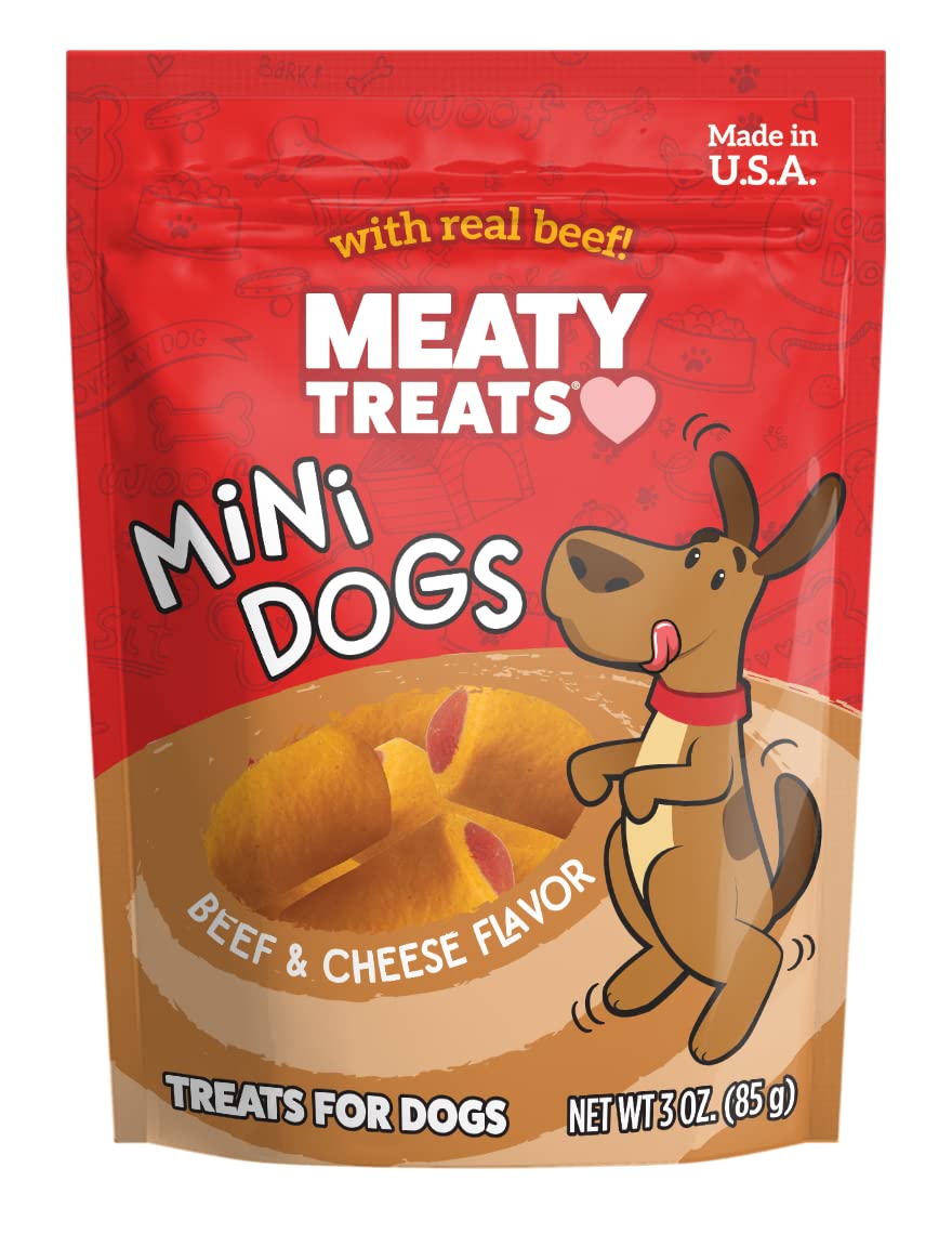 Meaty Treats Mini Dogs Beef & Cheese Flavor Soft & Chewy Dog Treats, 3-oz. (Pack of 8)