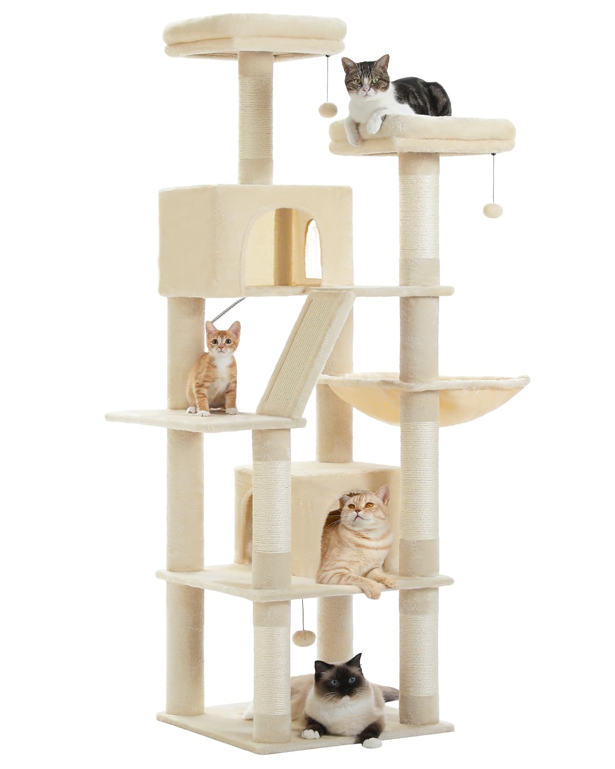 Muttros Tall Cat Tree 70.9'', Large Cat Tower For Indoor Cats, Multi-Level Plush Cat Condo With 6 Scratching Posts, 2 Scratching