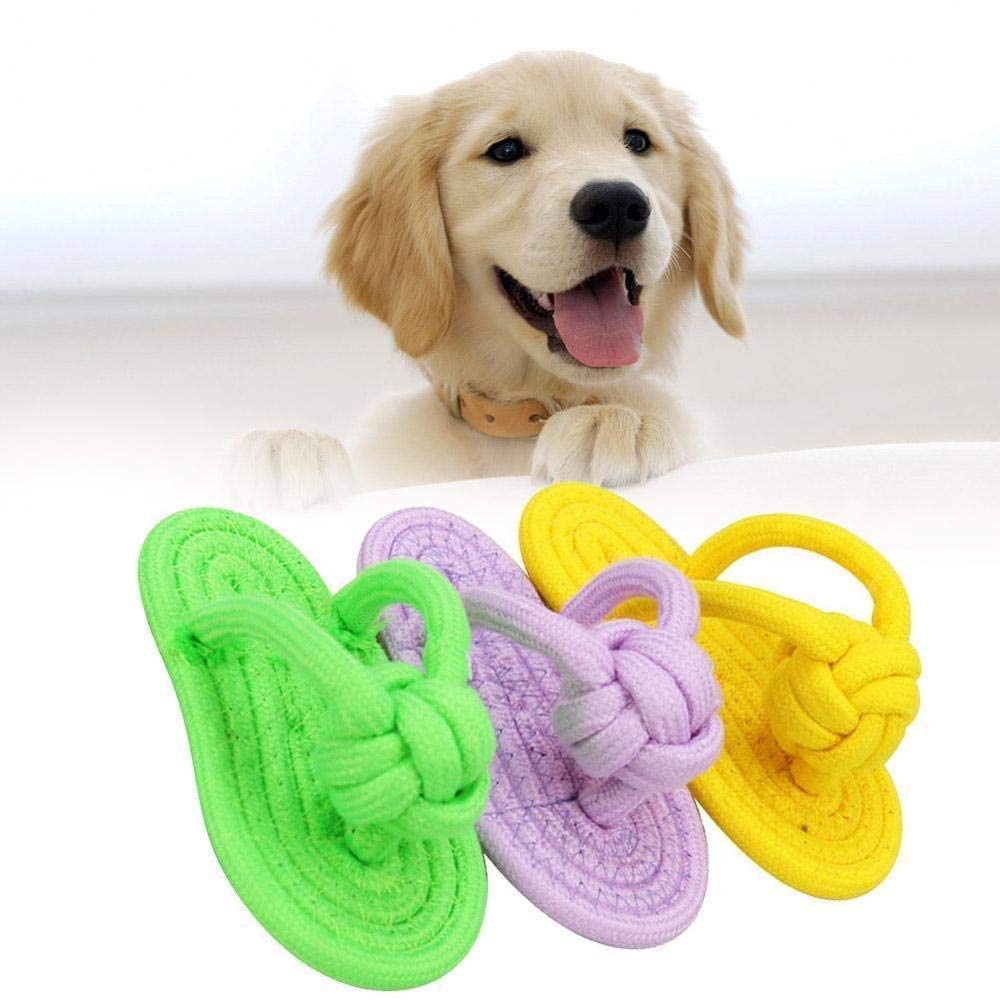 Pups&Pets Pet Chew Toys Slipper Shaped Shoes Natural Cotton Rope Teething Playing Fun Toy Sandal For Cat Dog Puppy Supplies | Gu