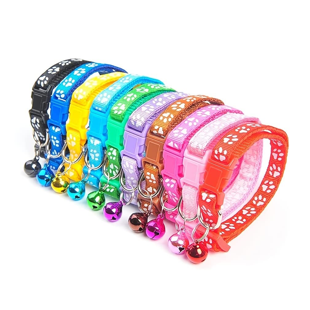 Psk Pet Mart Dog And Cat Pow Print Collar 10 Mm Adjutable Nylon Collar Neck Band Colour May Very Pack Of 1 Pcs