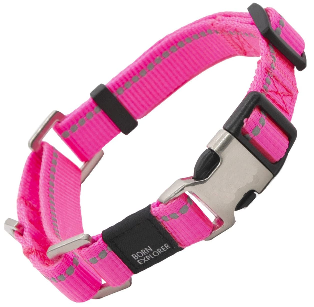 Pet Life Advent Outdoor Series Reflective Training Dog Leash And Collar, Md, Pink