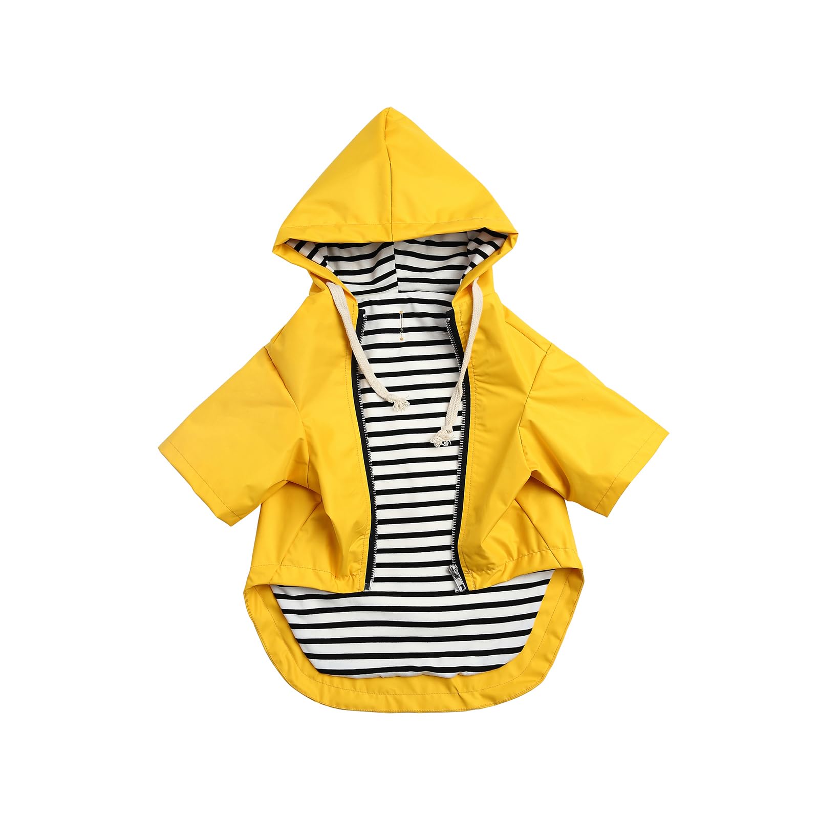 Dog Raincoat Rain Jacket Raincoat Dogs Waterproof Small Medium Breeds Zip Closure Storage Pocket Harness Hole Yellow L