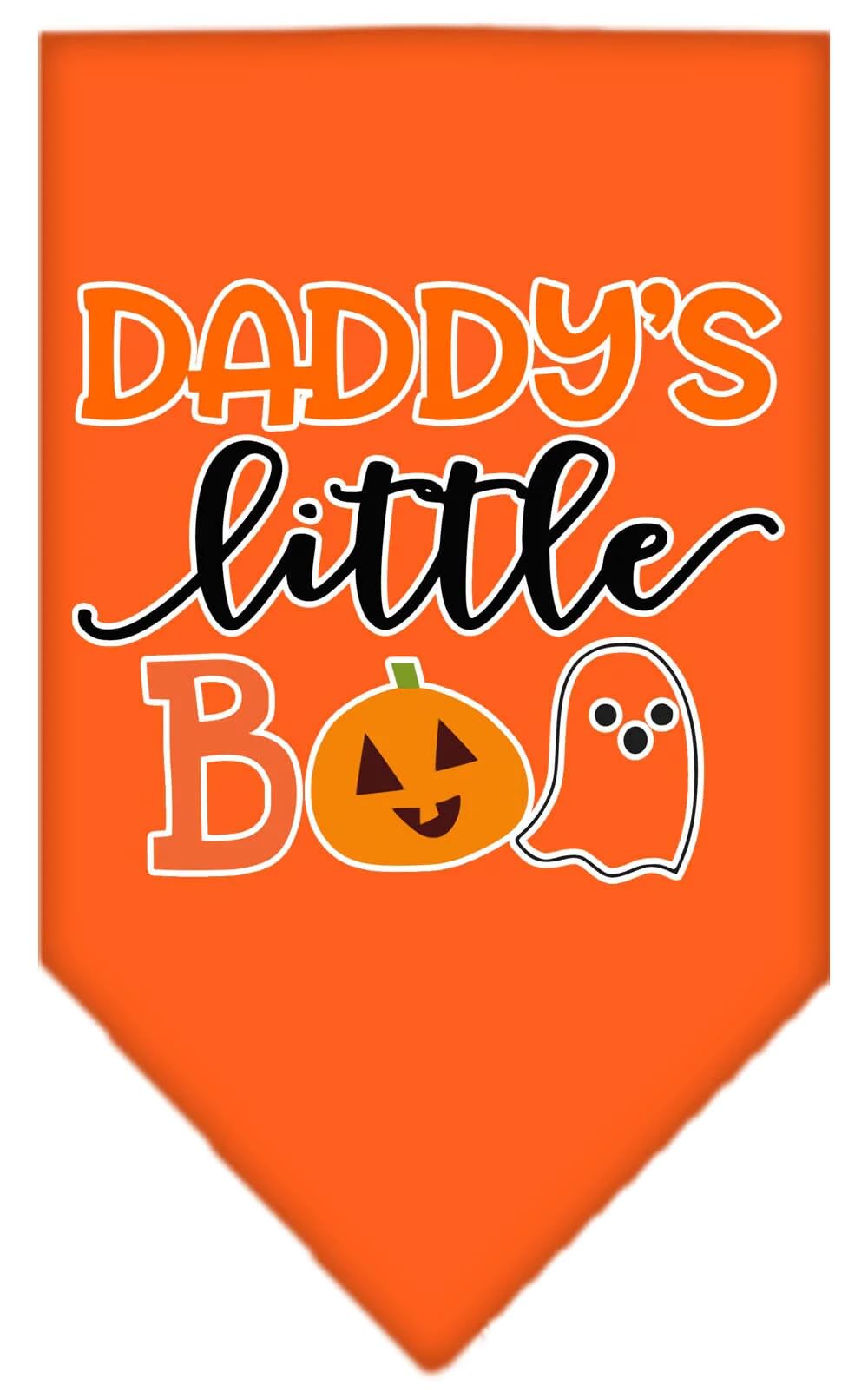 Halloween Pet and Dog Bandana Screen Printed, "Daddy's Little Boo" Red Large