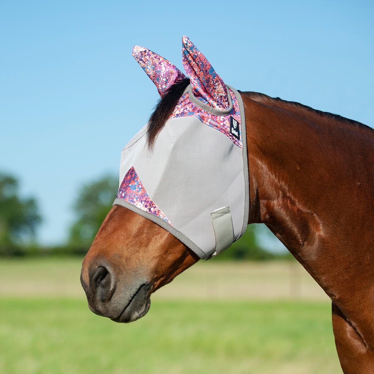 Cashel Crusader Fly Mask, Standard with Ears (Splash, Warmblood)