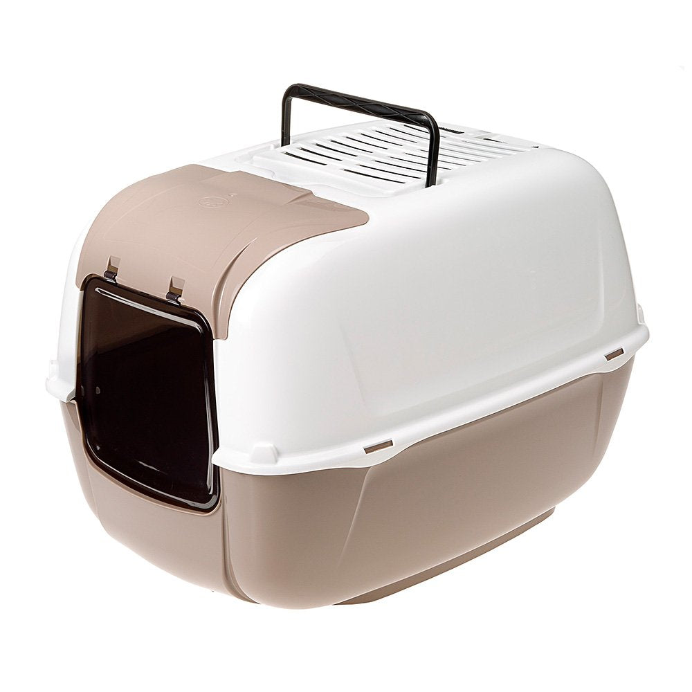 Ferplast Prima Cabrio Opening Front Hatch Cat Home Toilette, Dove Grey