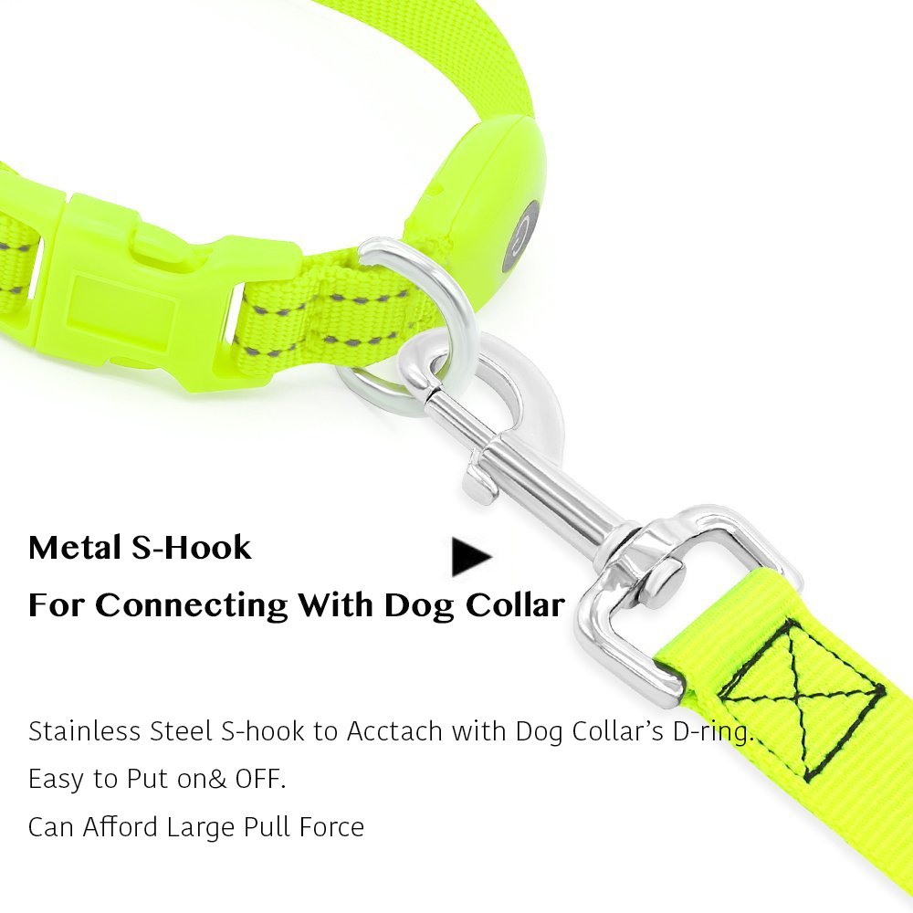 Illumifun Led Dog Leash, Usb Rechargeable Pet Leash Glow In The Dark, 47.2Inch Nylon Light Dog Leash For Your Dog Walking At Night (Green ?)