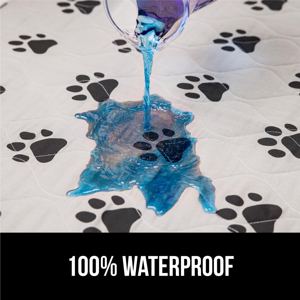 Gorilla Grip Reusable Puppy Pads, 2 Pack, Slip Resistant Pet Crate Mat, Absorbs Urine, Waterproof, Cloth Pee Pad for Training Pu