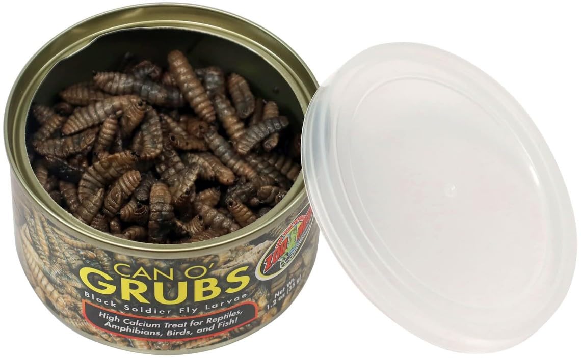 Zoo Med Can O Grubs Black Soldier Fly Larvae High Calcium Treat - 1.2 oz