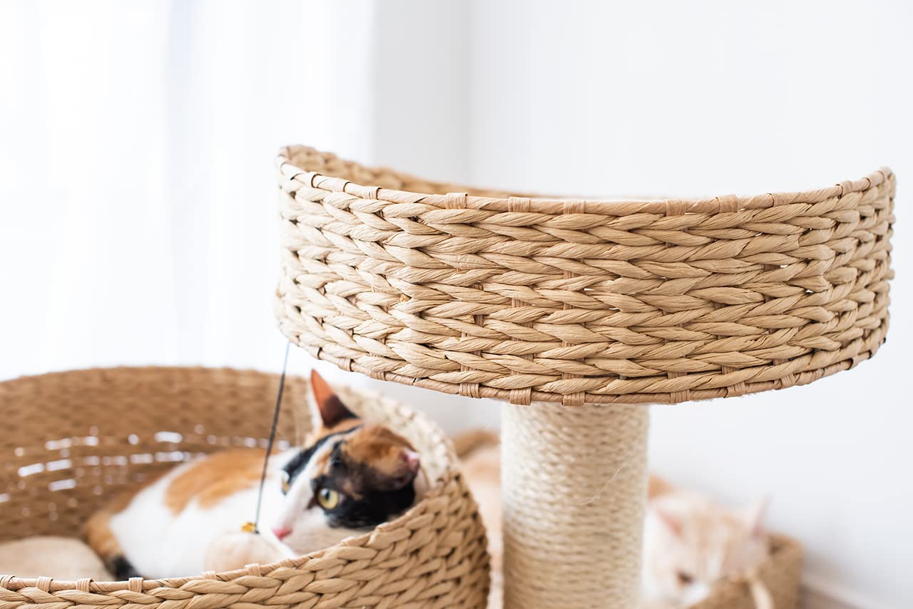 Petpals Paper Rope Natural Bowl Shaped With Perch Cat Tree