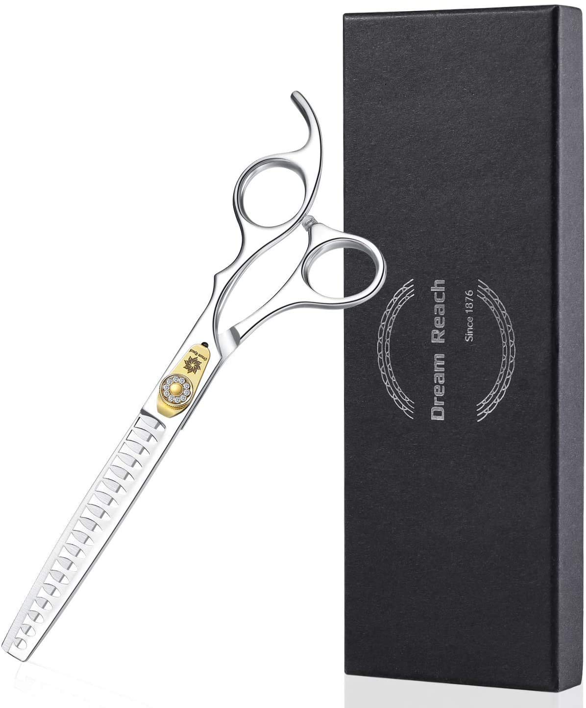 Dream Reach Dog Grooming Scissors Kit - JP-440C Stainless Steel, 7 Inch Chunker Scissors for Cats and Dogs