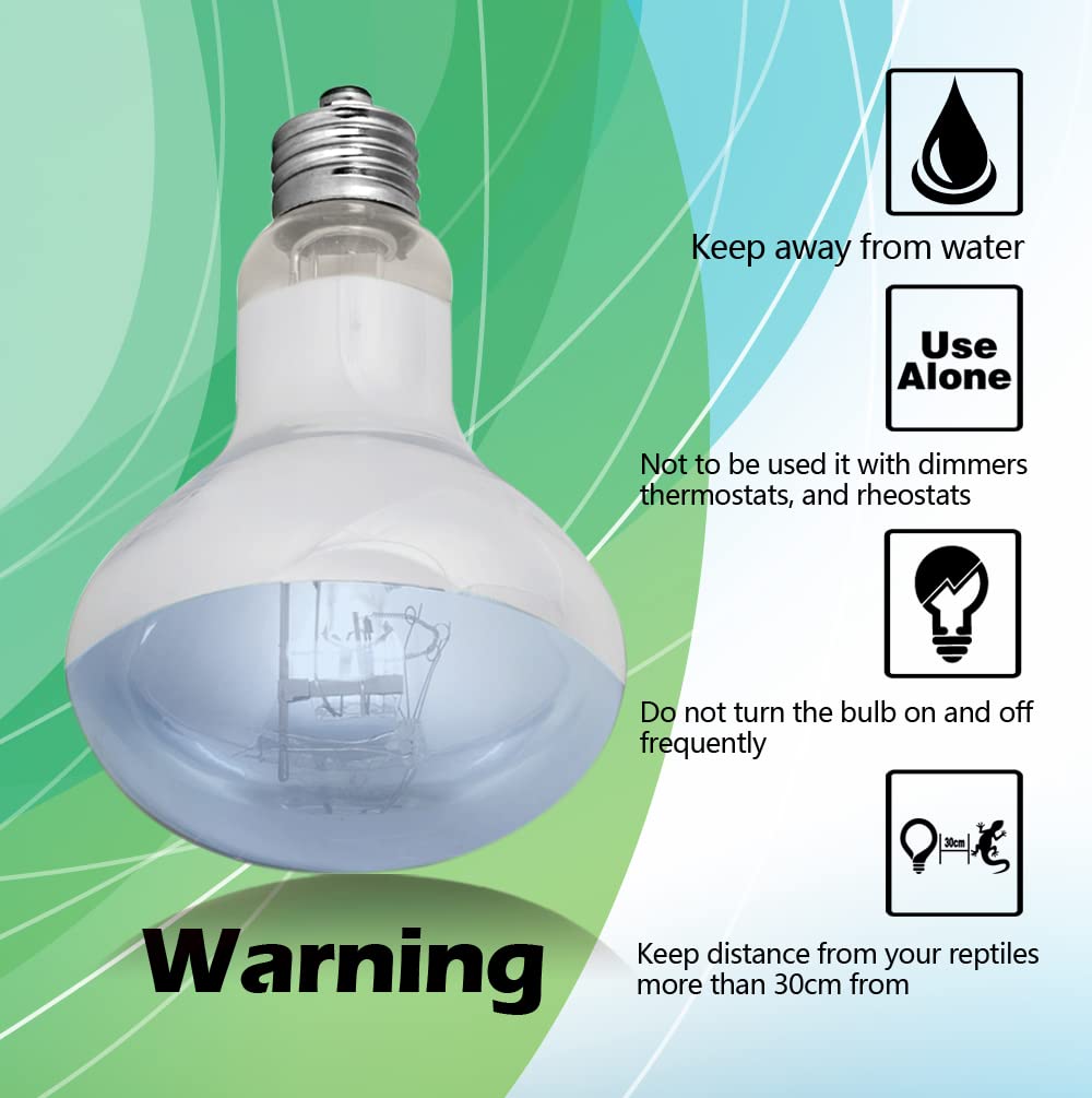 MCLANZOO 100W UVA Reptile Heat Lamp Bulb - 2 Pack, White, for Lizards, Tortoises, Bearded Dragons, and More