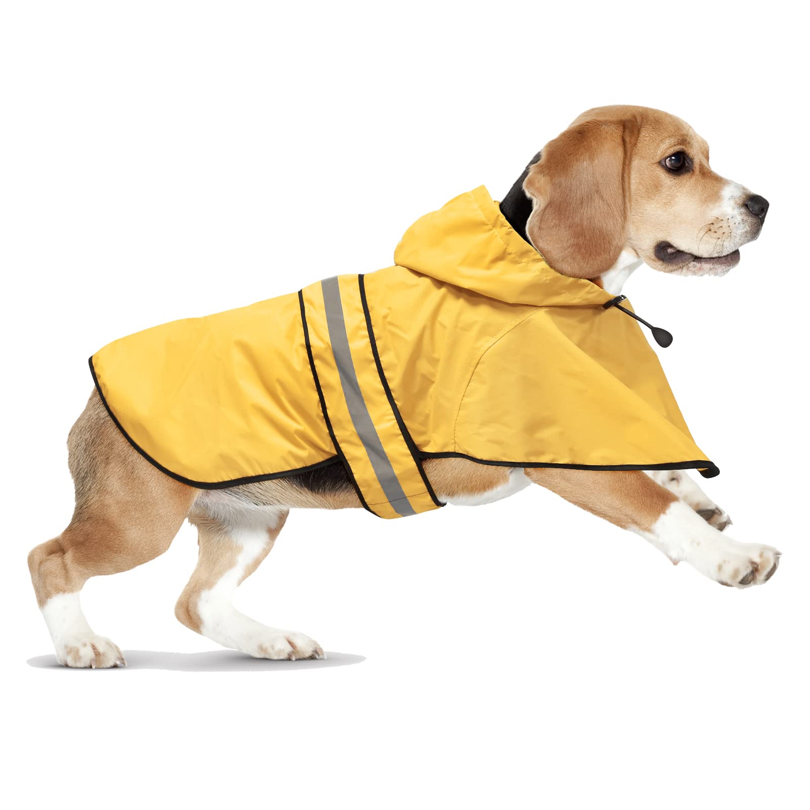 Domagiker Reflective Waterproof Dog Raincoat - Lightweight Dog Rain Jacket With Hooded, Adjustable Pet Rain Coat Poncho Slicker