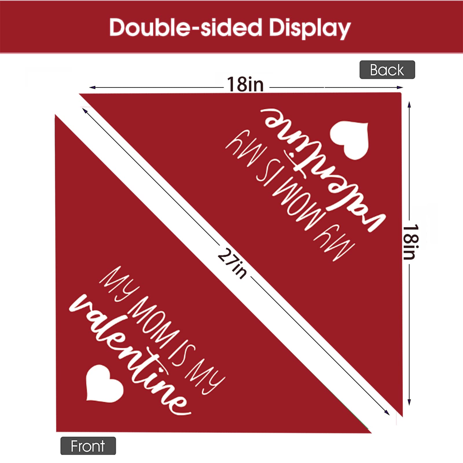 Valentines Day Dog Bandanas - My Mom Is My Valentine Dog Scarf - 2 Pcs Adjustable Party Triangle Reversible Pet Bandanas For Small Medium Large Dogs
