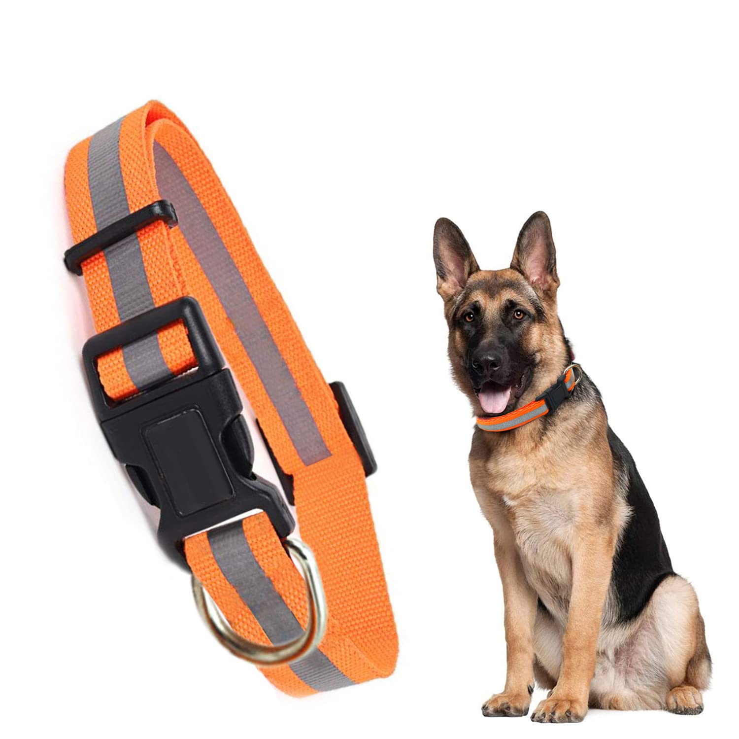 Sage Square Dog Refective Collar, Waterproof, Heavy Duty, High Visibility, Modern Colors, Classical Design, Provide, Comfortable