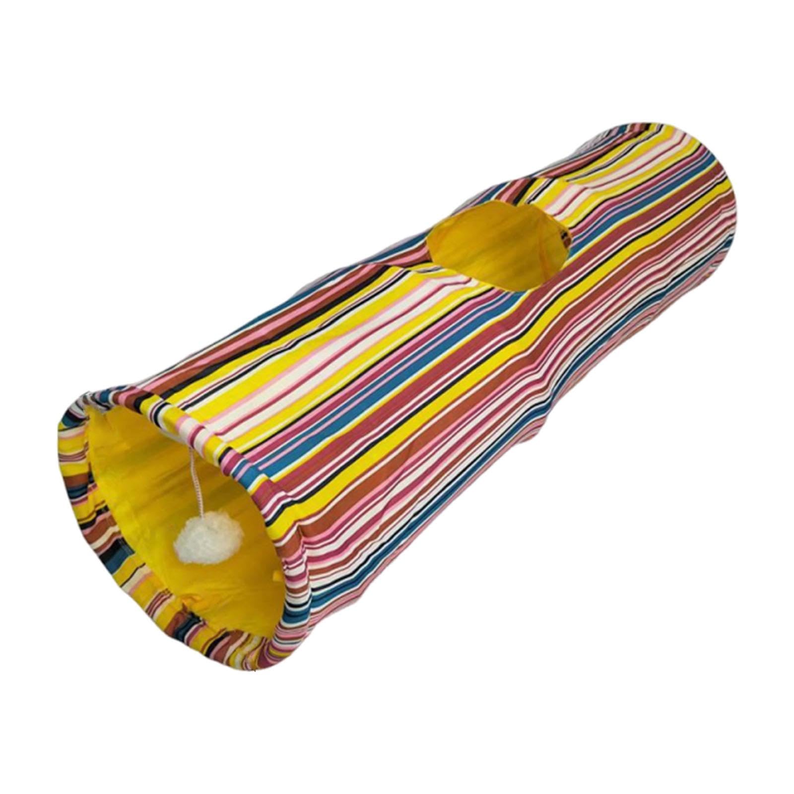 Zoomella Cat Tunnel Portable Hiding Interactive Toy For Indoor Cats Small Animals Pet Yellow|Toys|Pet Supplies