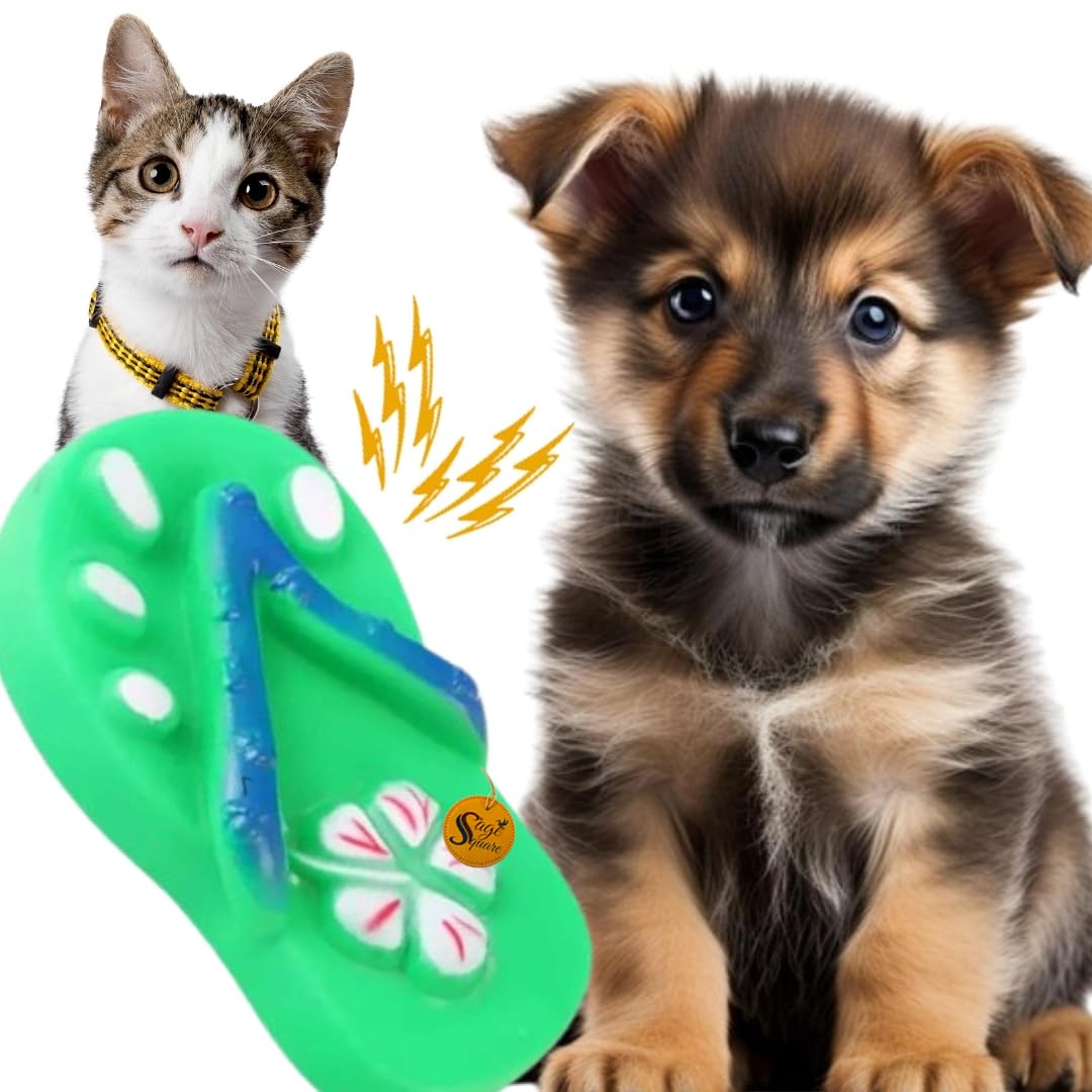 Sage Square Squeaky Slipper Toy  Fun & Durable Chew Toy For Dogs & Cats  Interactive Play To Satisfy Pet Instincts  Keeps You