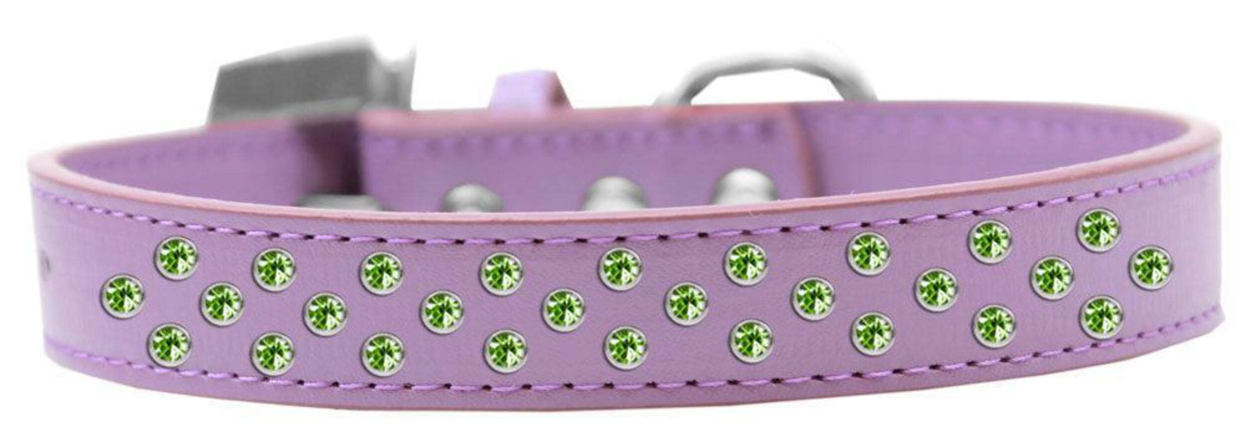 Mirage Pet Products Sprinkles Dog Collar with Lime Green Crystals, Size 14, Black
