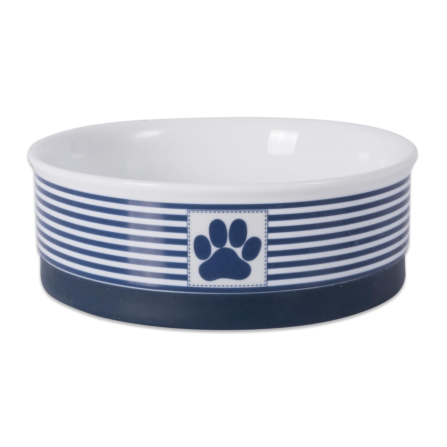Bone Dry Paw & Patch Ceramic Pet Collection, Medium Bowl, 6x2, Nautical Blue