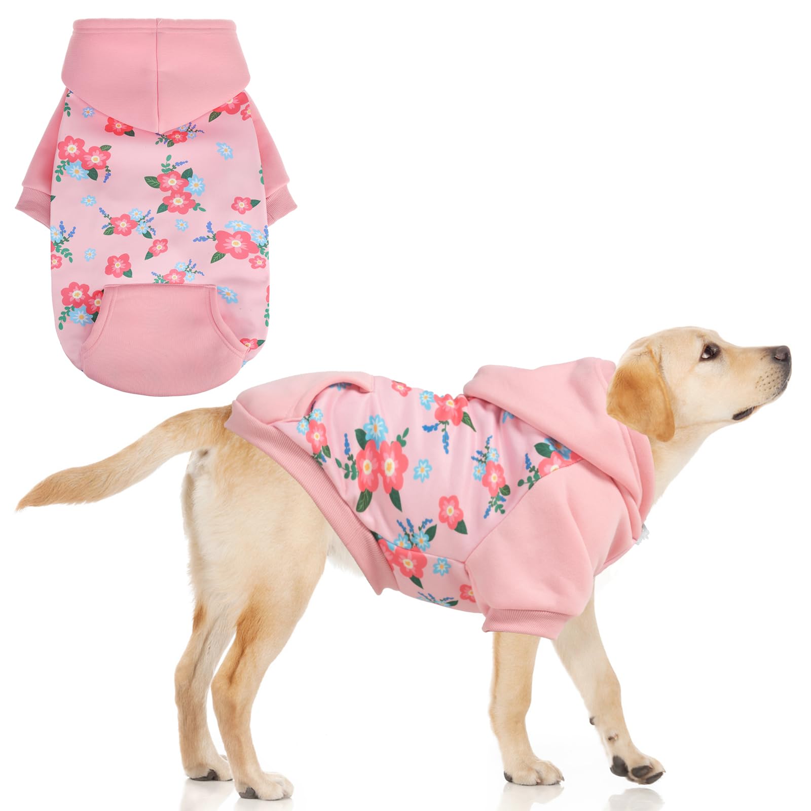 Kooltail Dog Hoodies, Soft Dog Sweater, Spring Dog Coats, Warm Fleece Pet Clothes Hooded Sweatshirt With Pocket For Small Medium