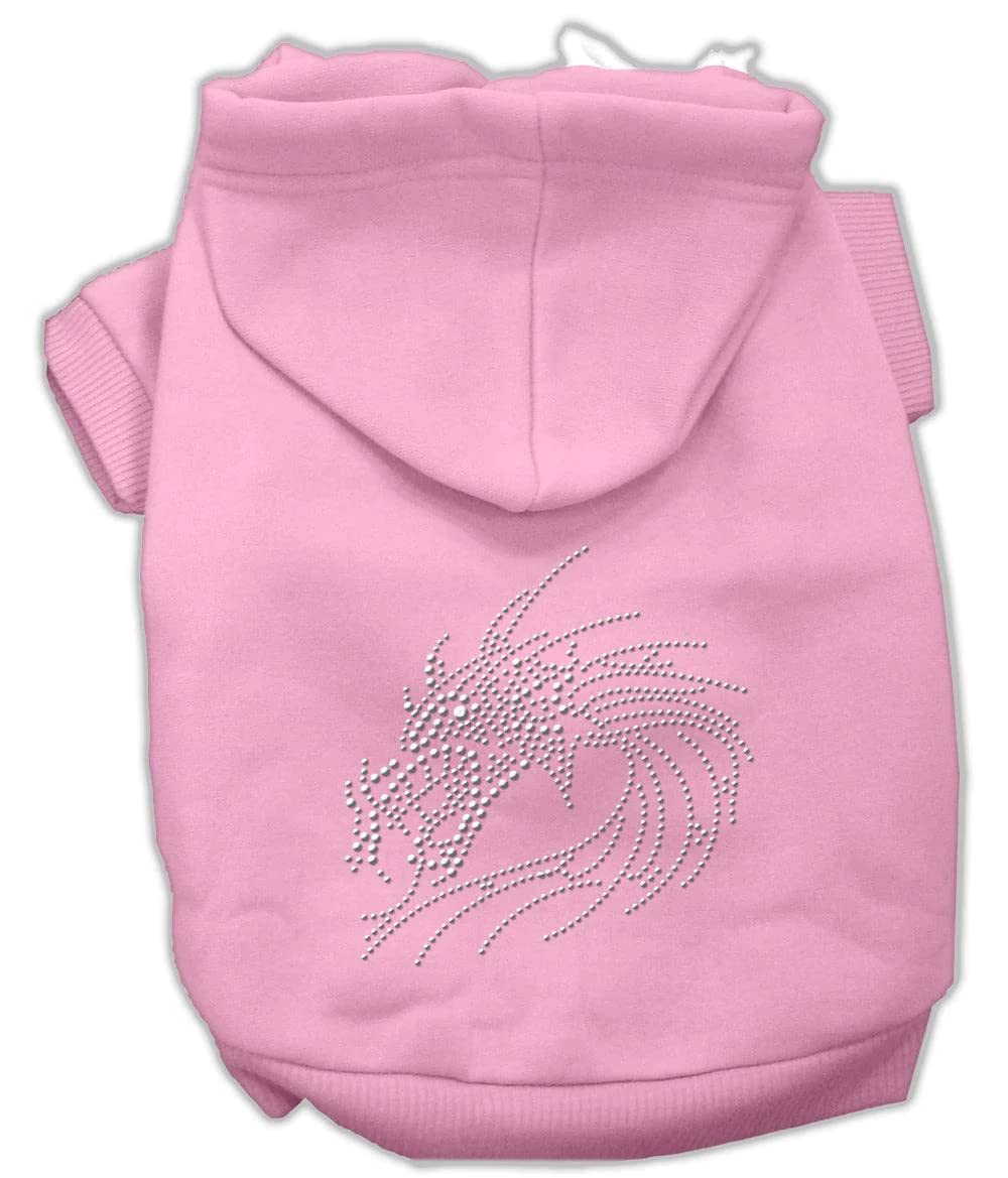Pet, Dog & Cat Hoodie Rhinestone, "Dragon" Red XS (0-3 lbs.)