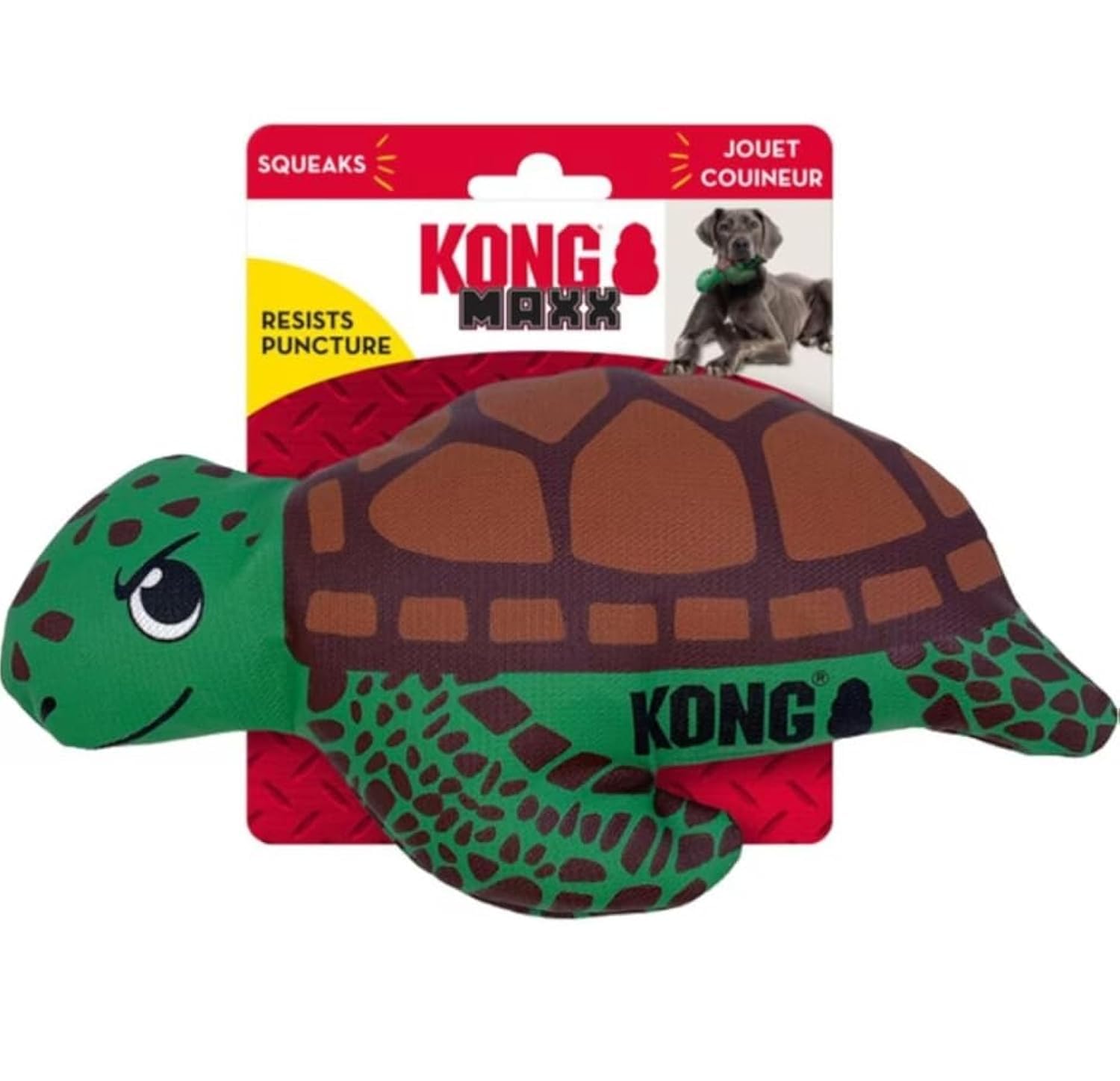 KONG Maxx Ballistic 2 Layered Assorted Tough Dog Toy (Turtle, Medium)