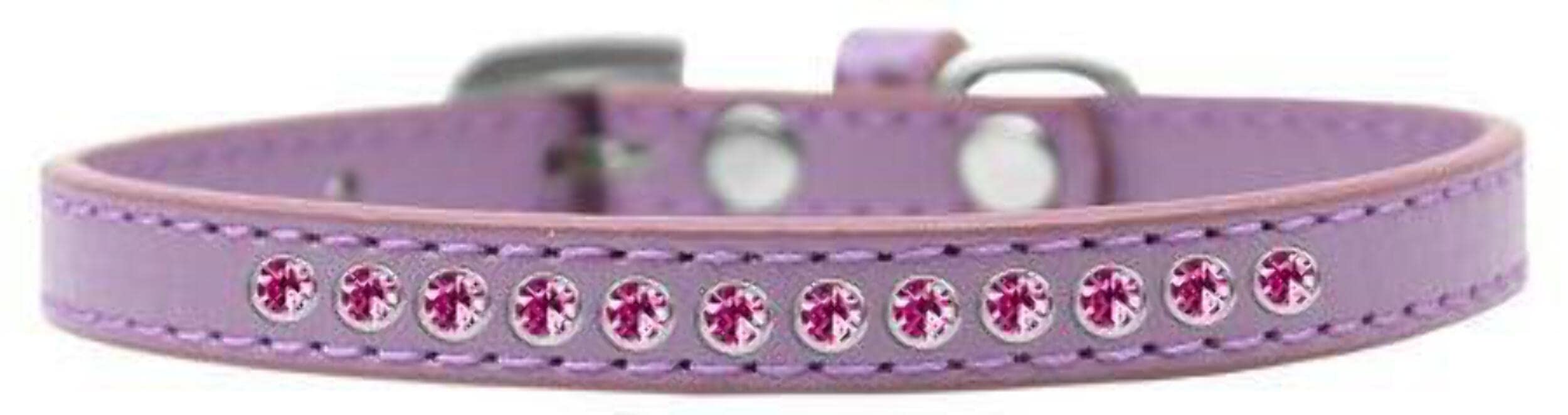 Dog, Puppy & Pet Fashion Collar, Bright Pink Crystal Rimsets Lavender 8