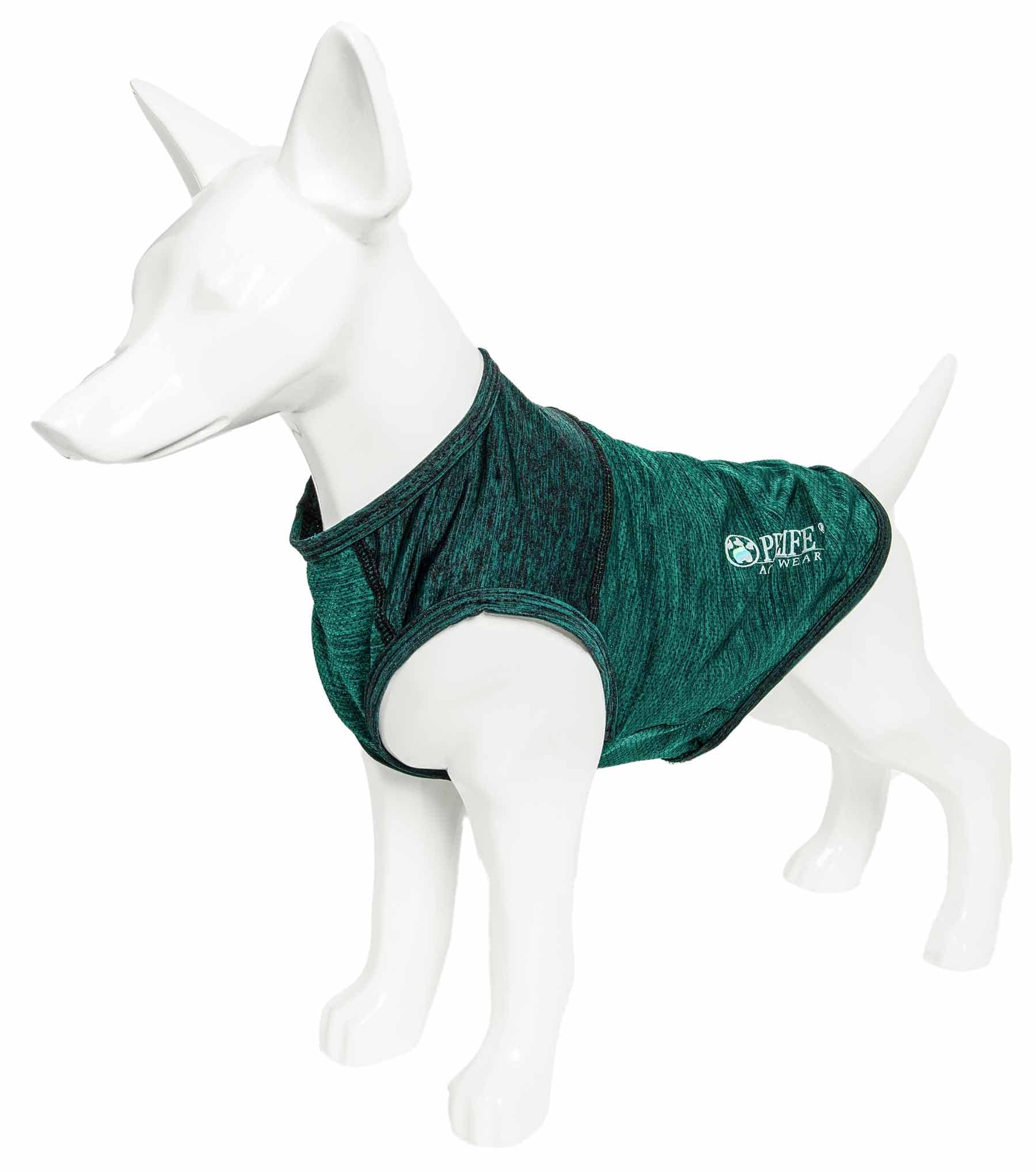 Pet Life Active 'Aero-Pawlse' Heathered Quick-Dry And 4-Way Stretch-Performance Dog Tank Top T-Shirt(D0102H7Ltka.)