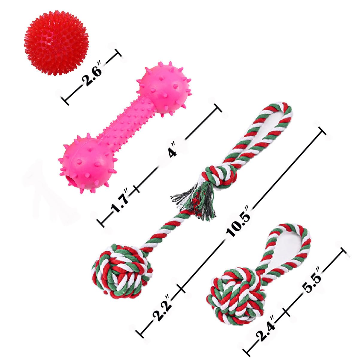 Nlmskzzy Dog Chew Toys - 5 Pack For Medium To Small Dogs, Fun And Teeth Cleaning